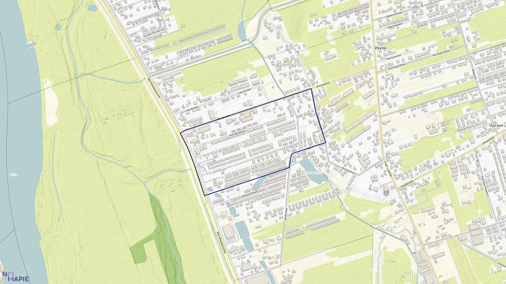 Mapa obrębu 3-13-30 w mieście Warszawa