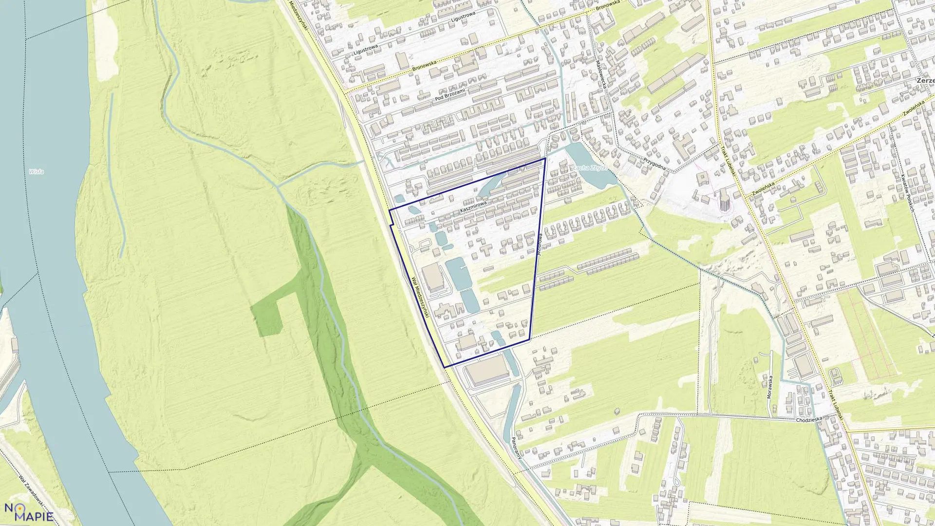 Mapa obrębu 3-13-34 w mieście Warszawa