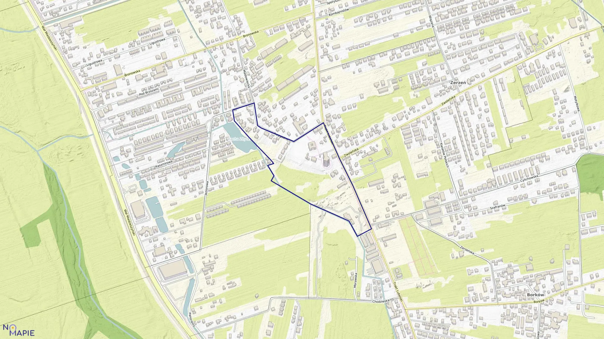 Mapa obrębu 3-13-36 w mieście Warszawa