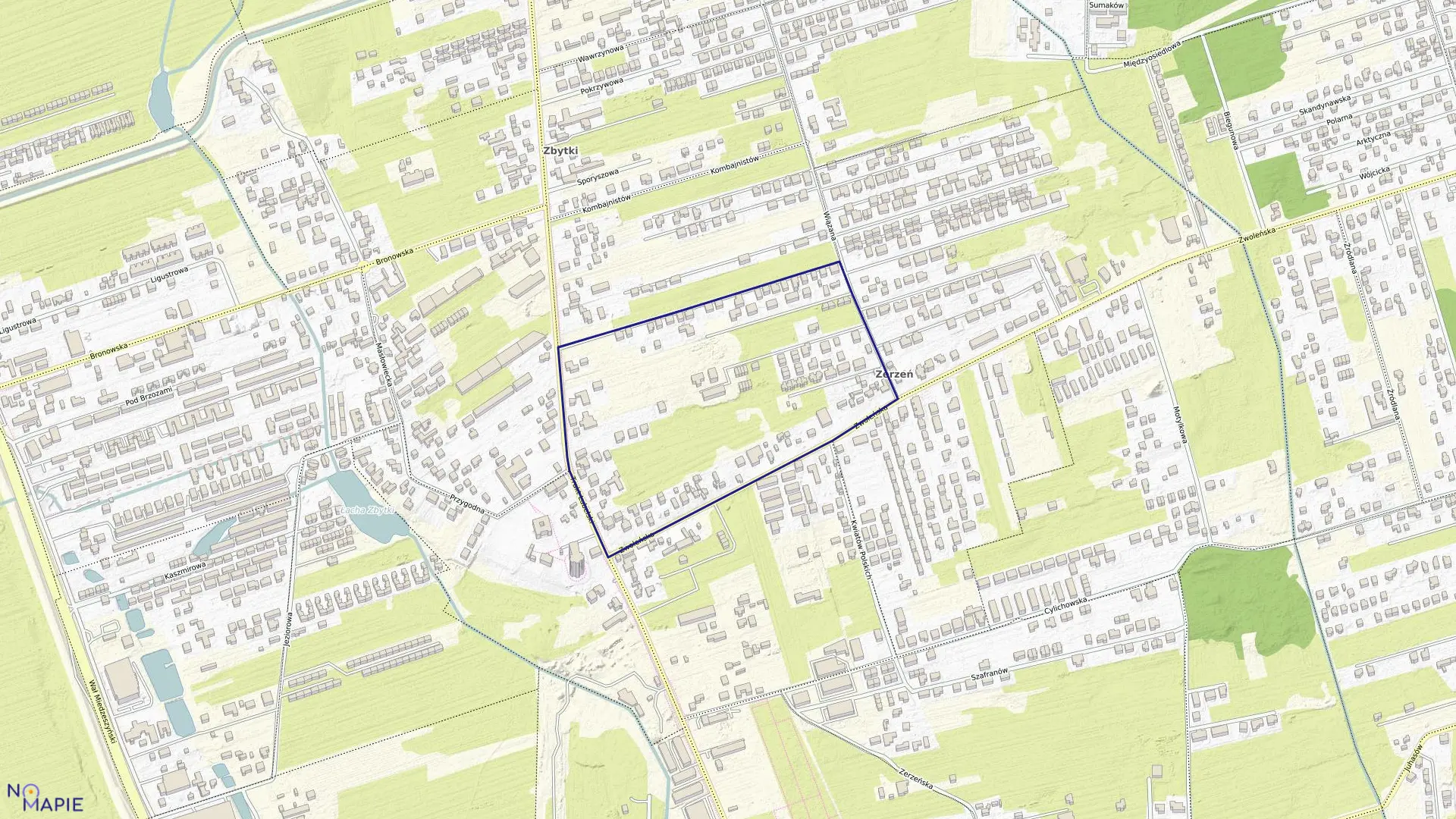 Mapa obrębu 3-13-37 w mieście Warszawa