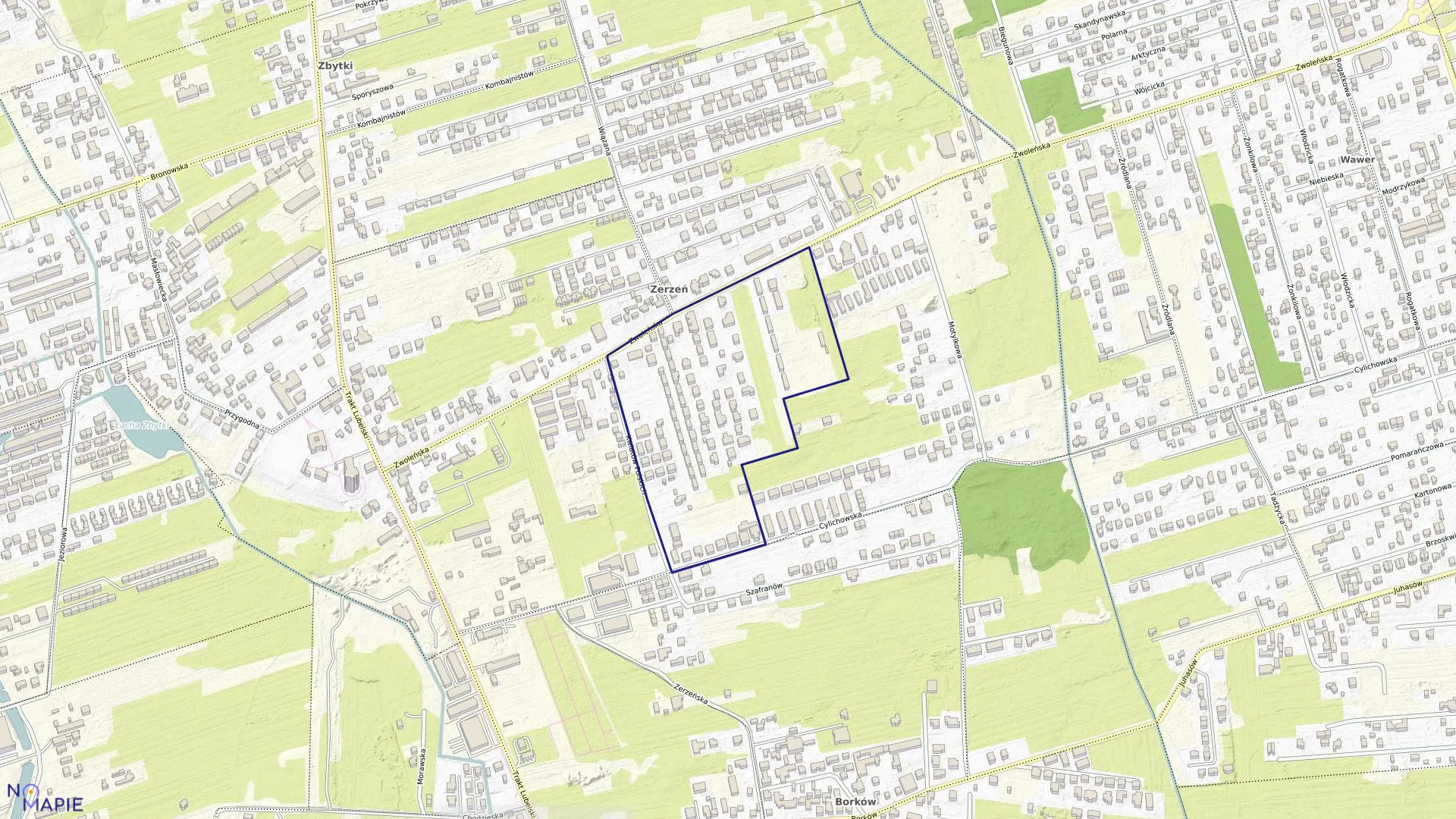 Mapa obrębu 3-13-39 w mieście Warszawa