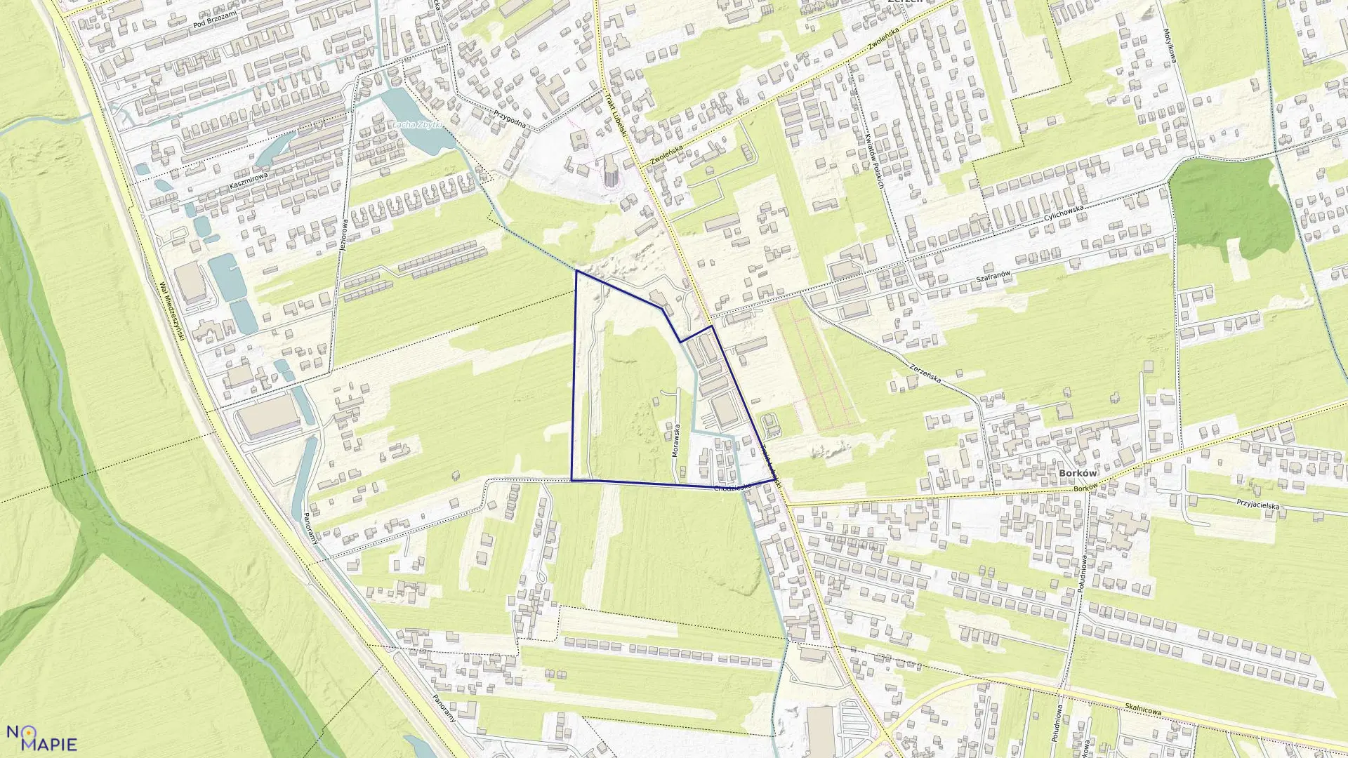 Mapa obrębu 3-13-42 w mieście Warszawa