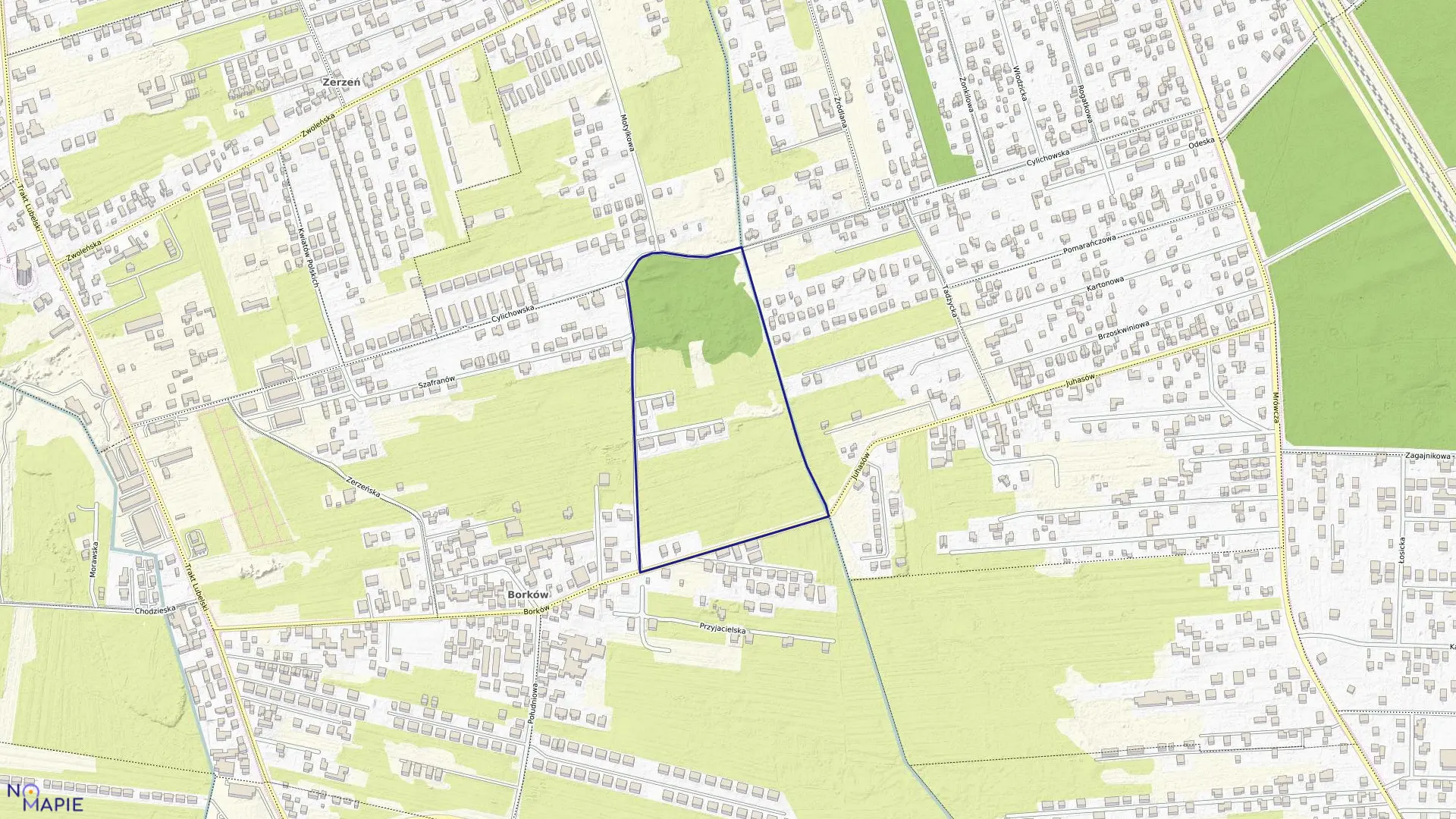 Mapa obrębu 3-13-45 w mieście Warszawa