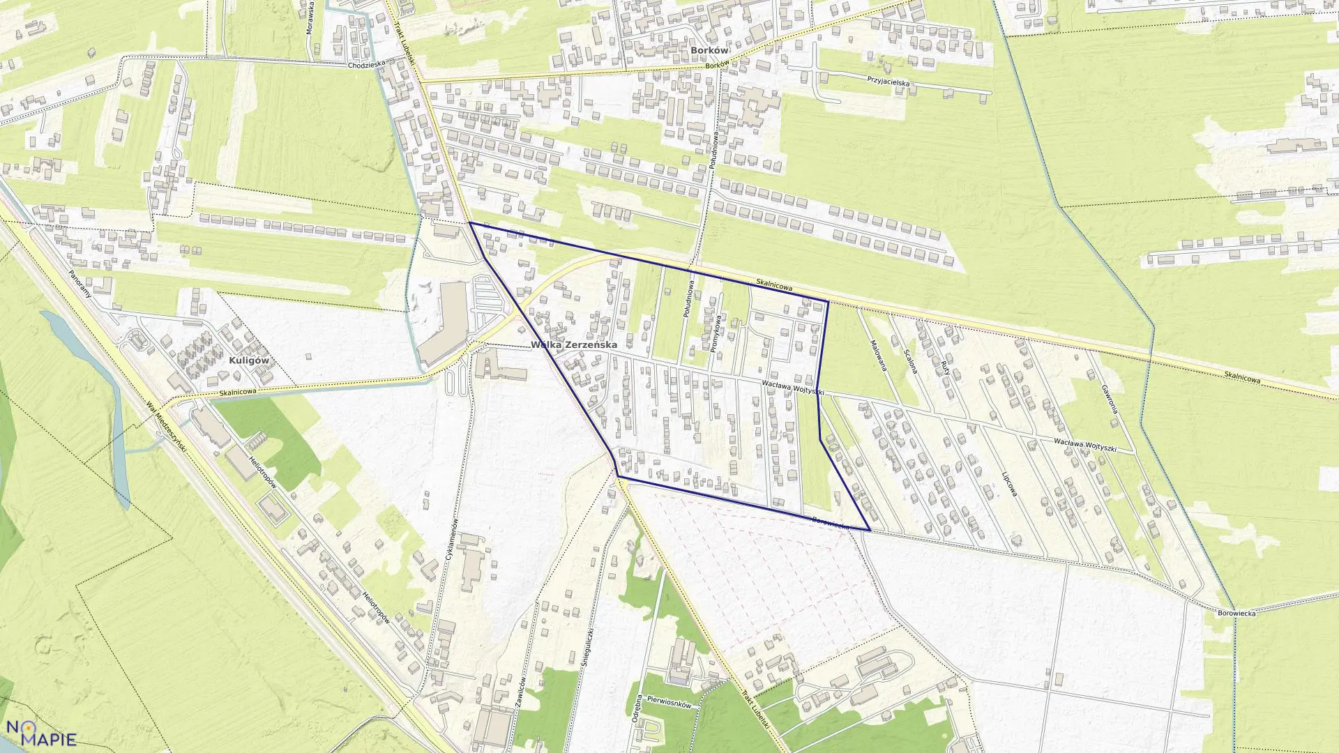 Mapa obrębu 3-13-53 w mieście Warszawa