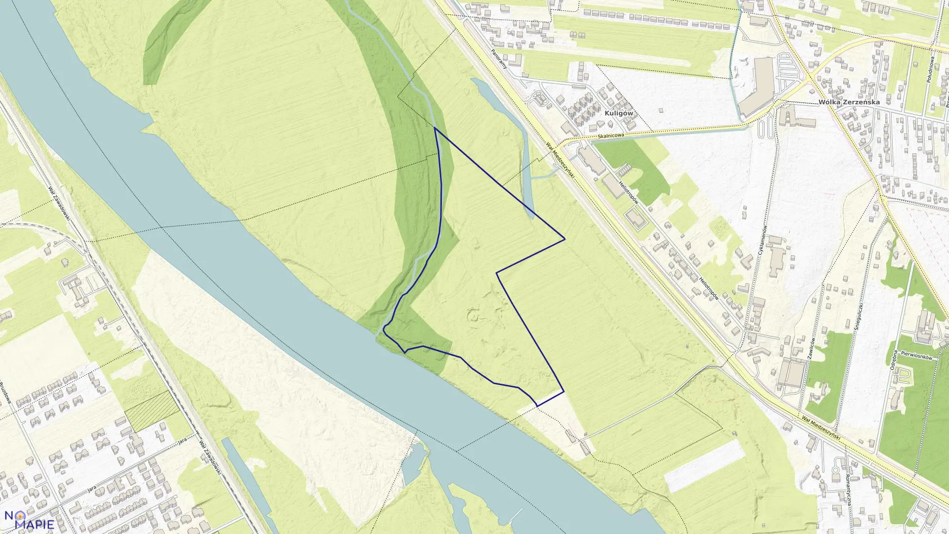 Mapa obrębu 3-13-55 w mieście Warszawa