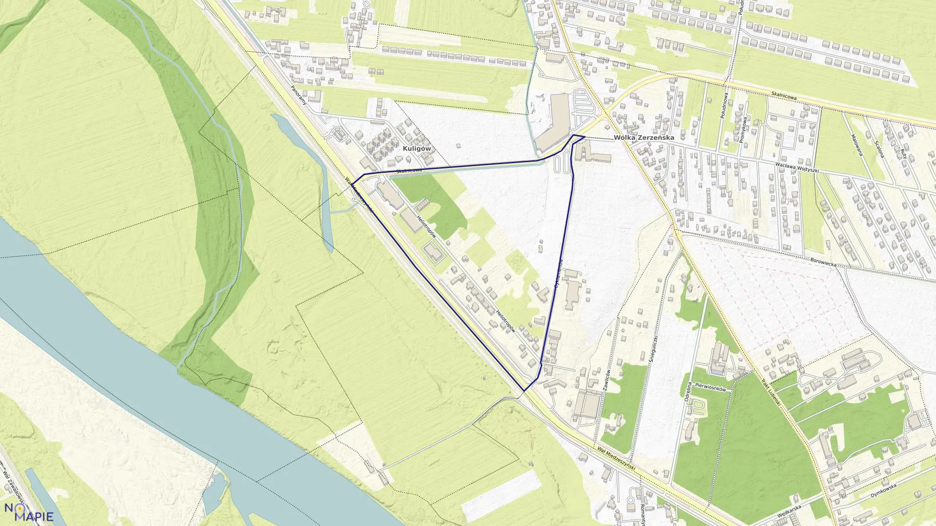 Mapa obrębu 3-13-57 w mieście Warszawa