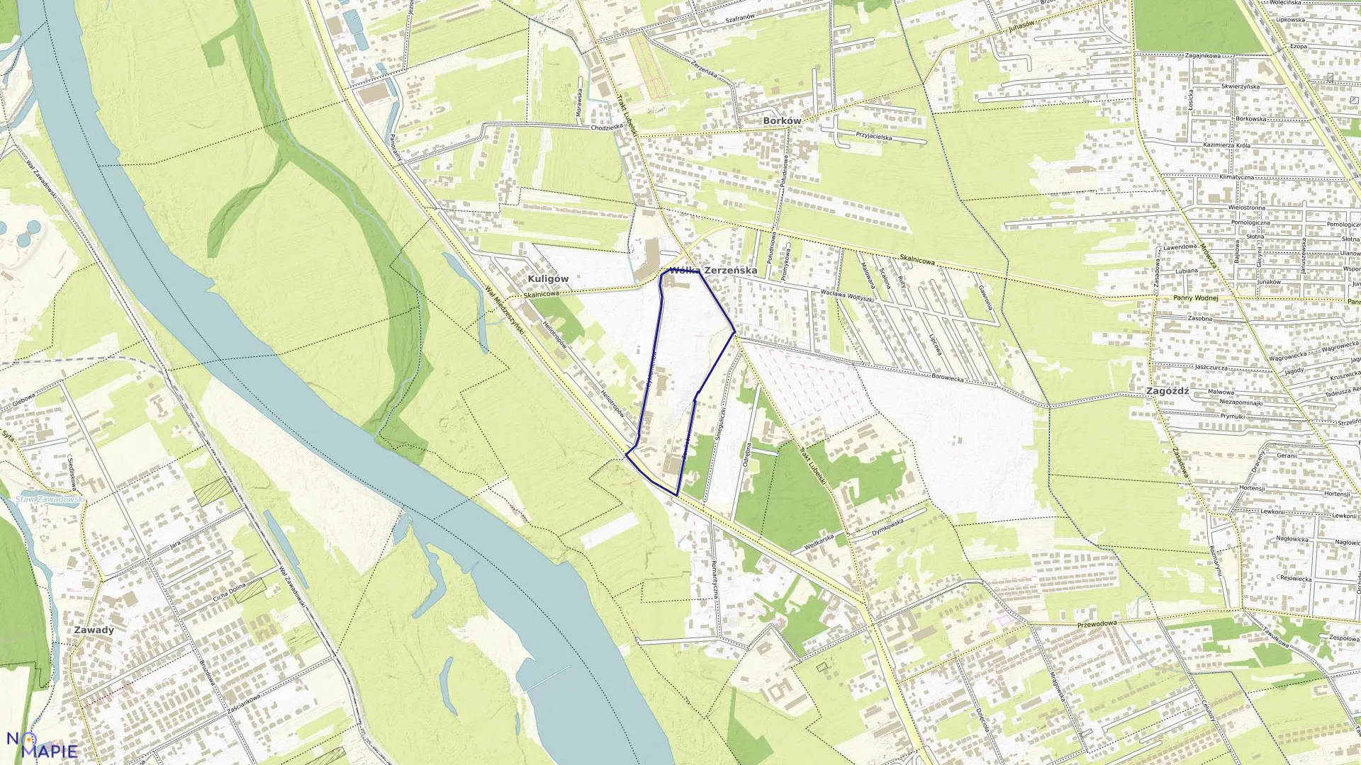 Mapa obrębu 3-13-58 w mieście Warszawa