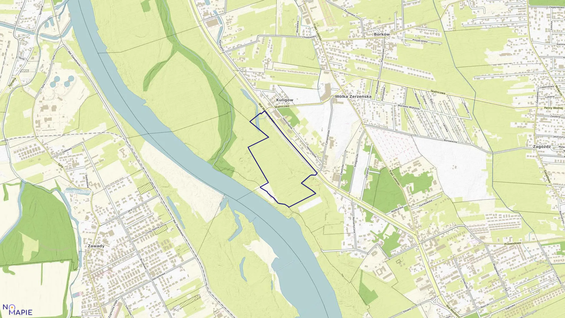 Mapa obrębu 3-14-01 w mieście Warszawa