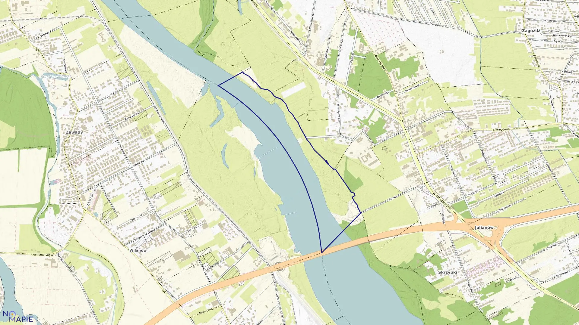 Mapa obrębu 3-14-02 w mieście Warszawa