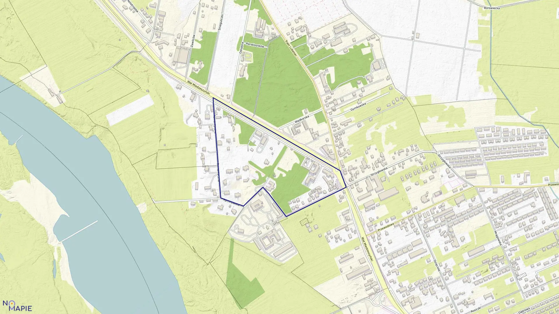 Mapa obrębu 3-14-05 w mieście Warszawa