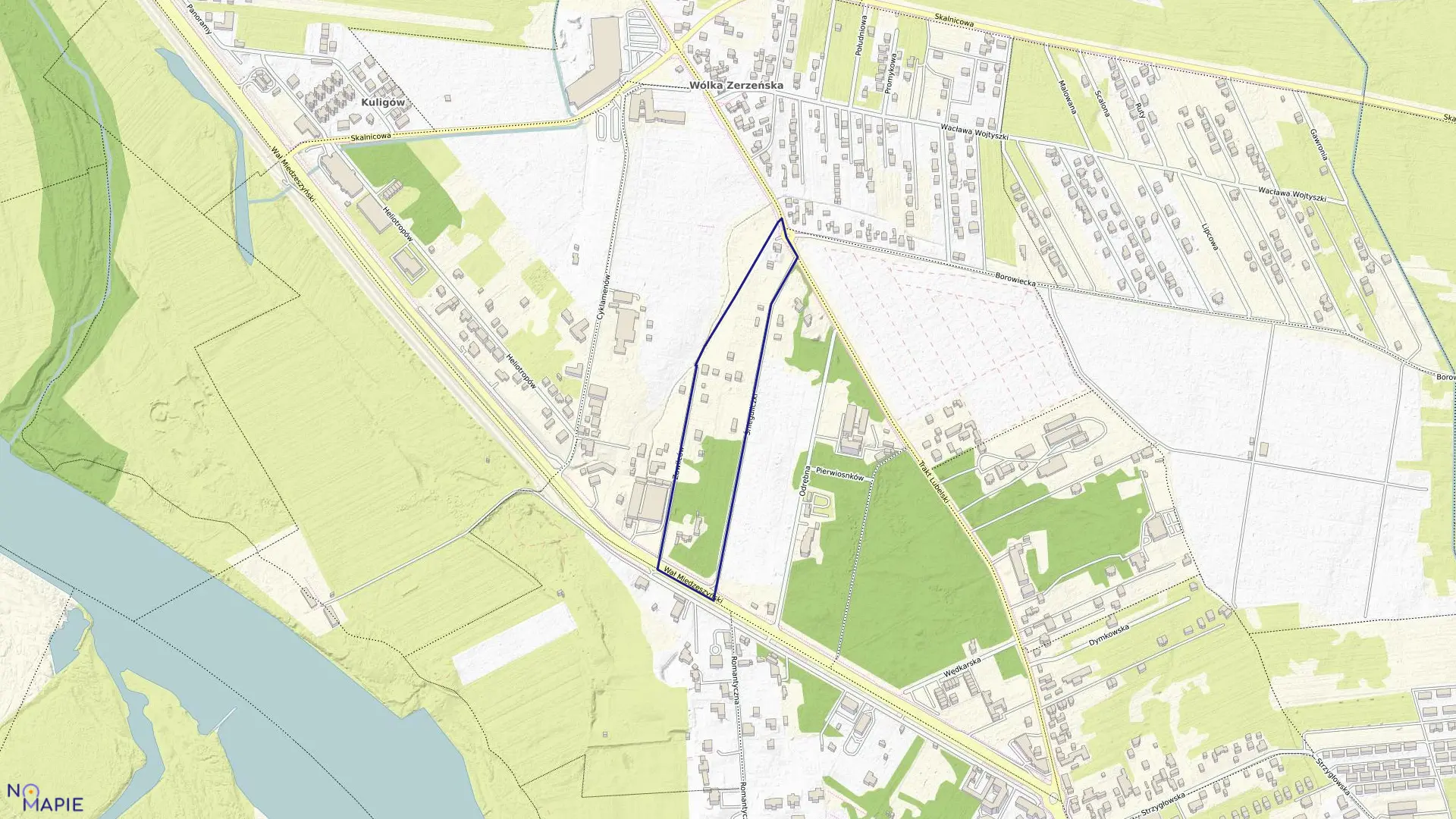 Mapa obrębu 3-14-06 w mieście Warszawa