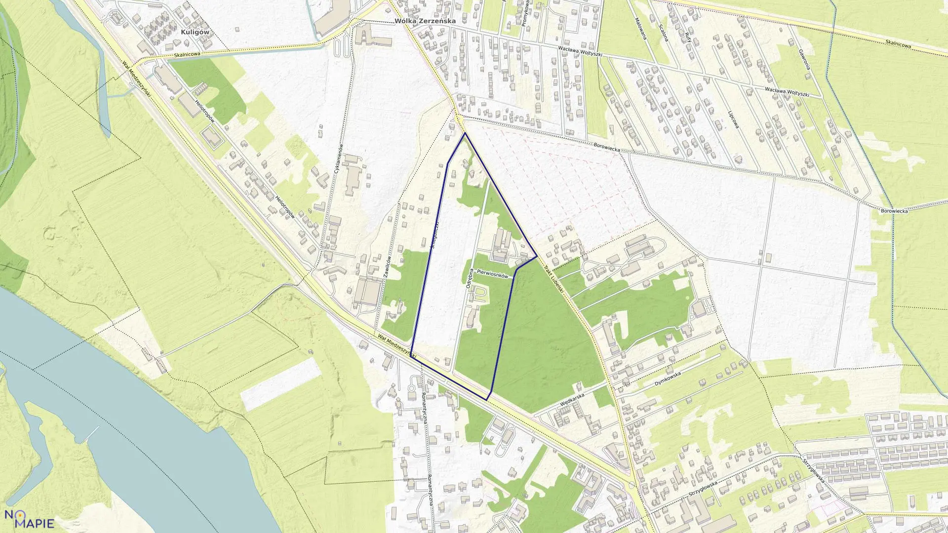 Mapa obrębu 3-14-07 w mieście Warszawa