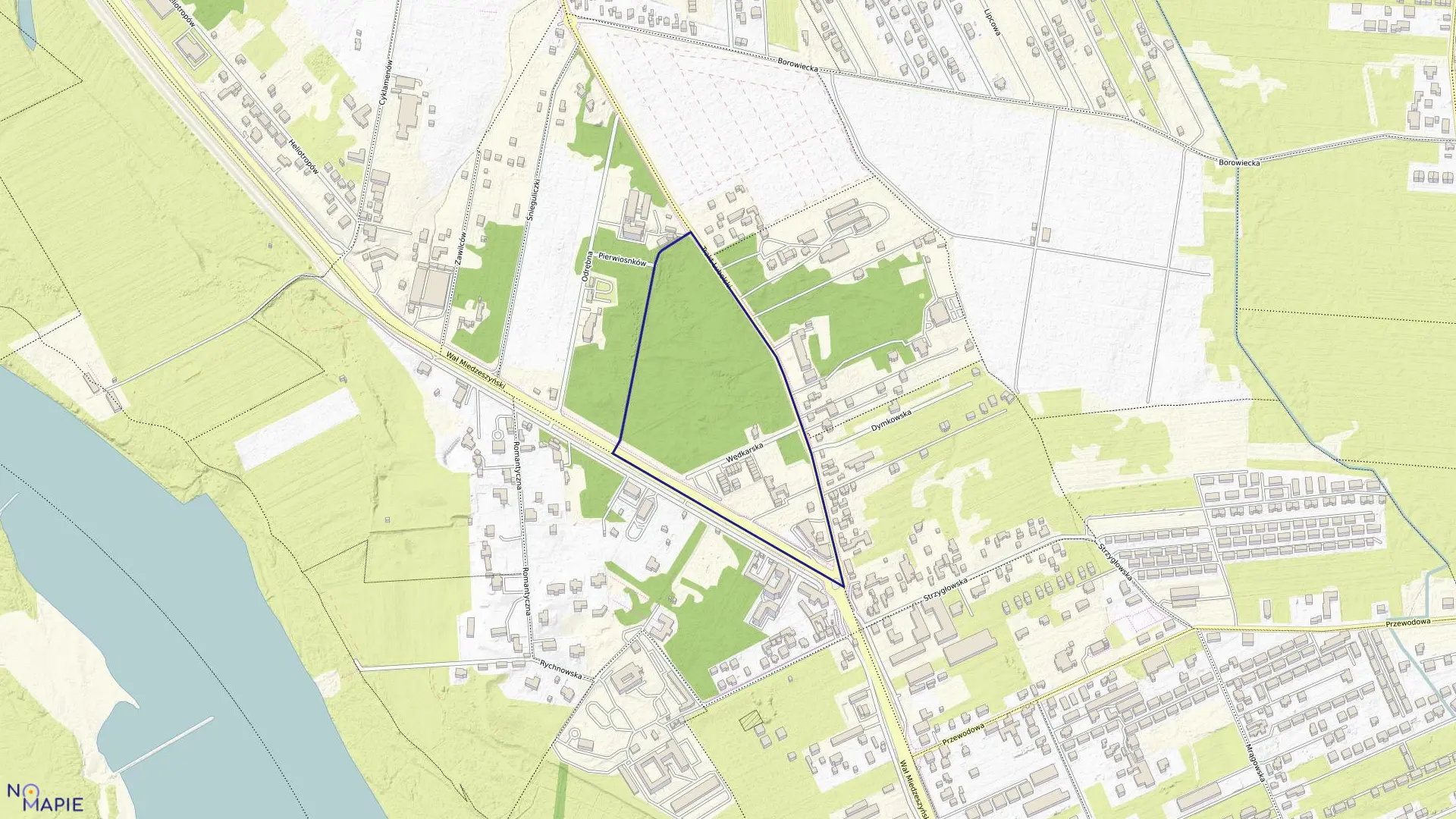 Mapa obrębu 3-14-08 w mieście Warszawa