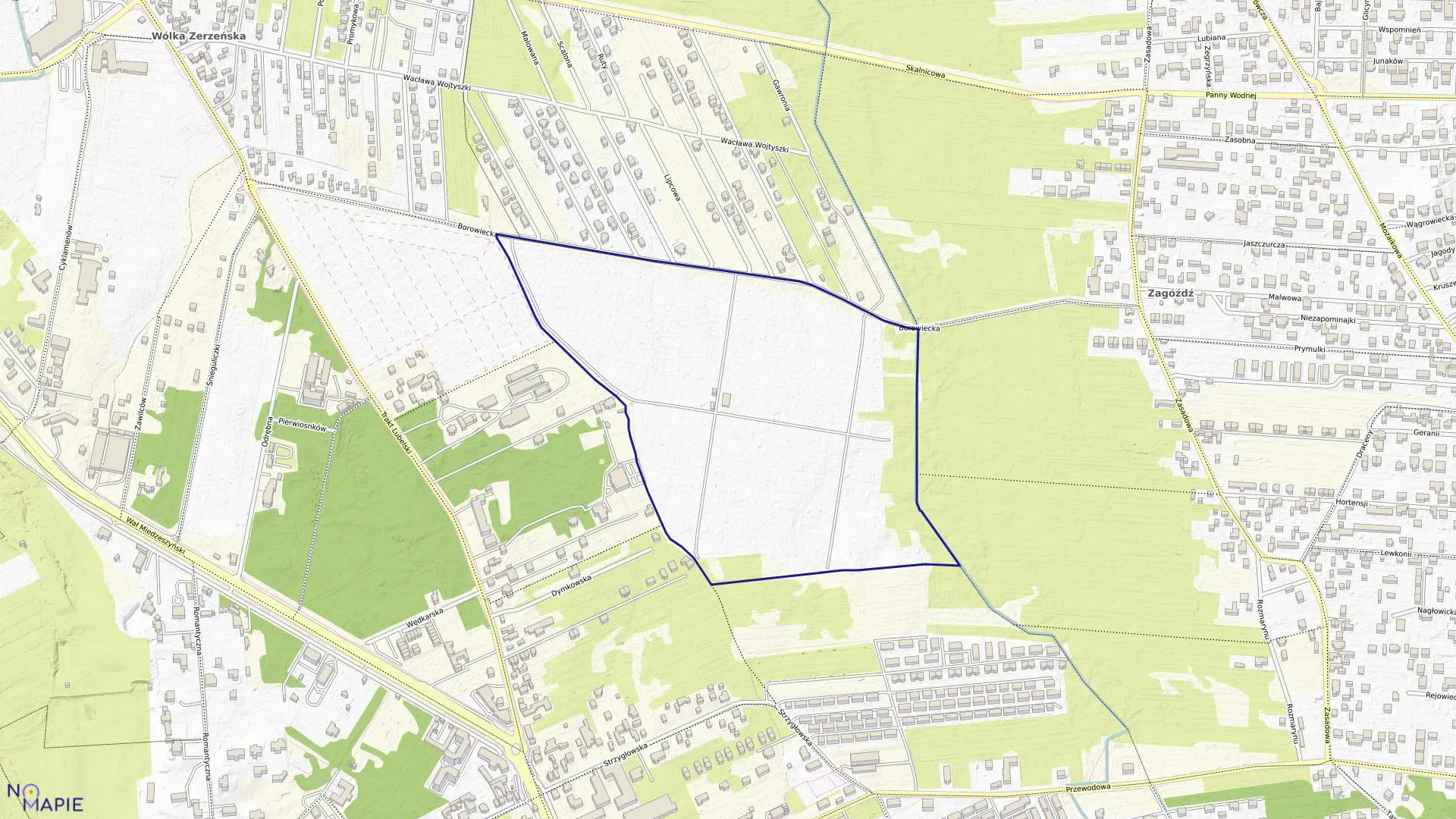 Mapa obrębu 3-14-11 w mieście Warszawa