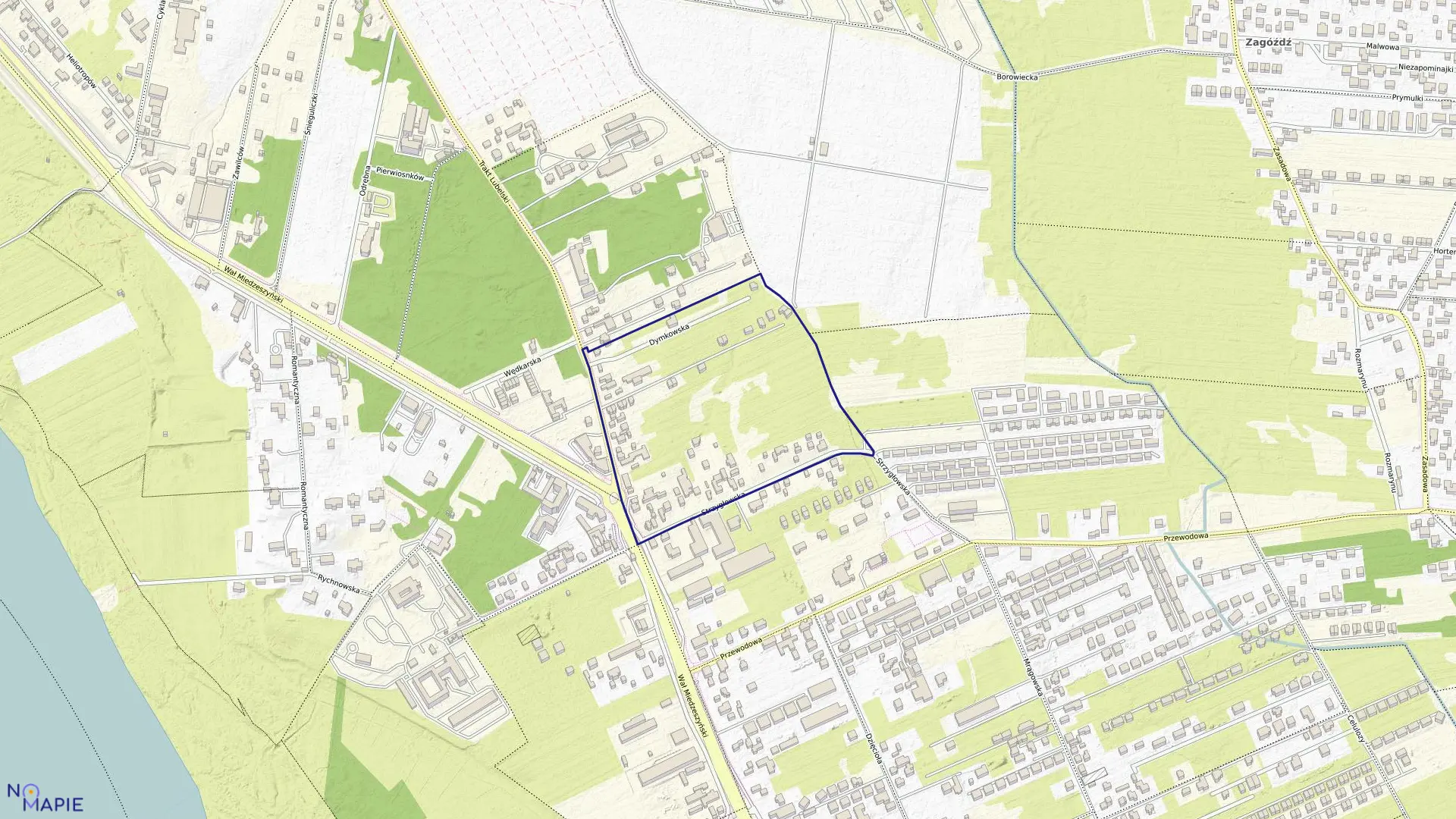 Mapa obrębu 3-14-12 w mieście Warszawa