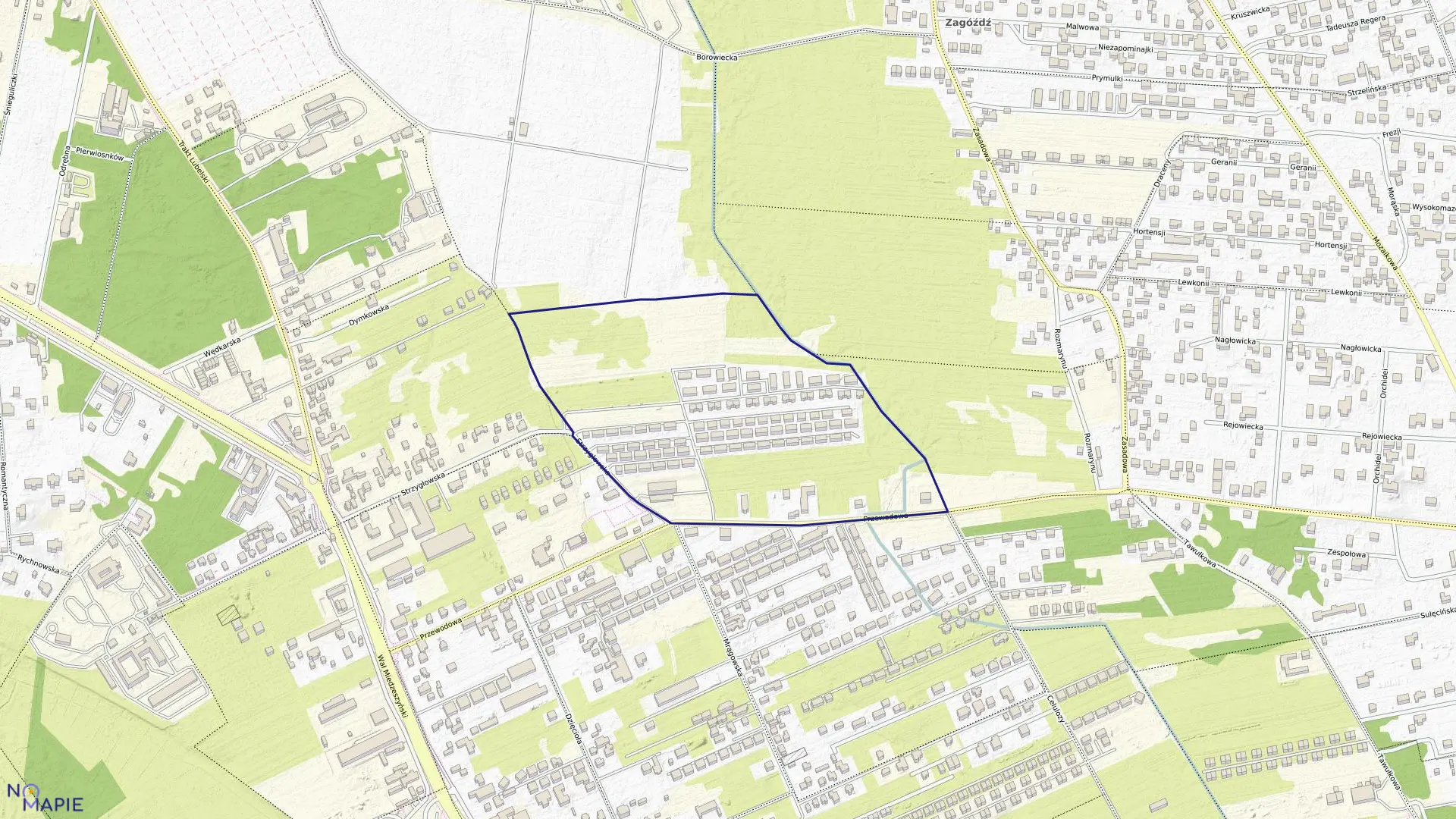 Mapa obrębu 3-14-13 w mieście Warszawa