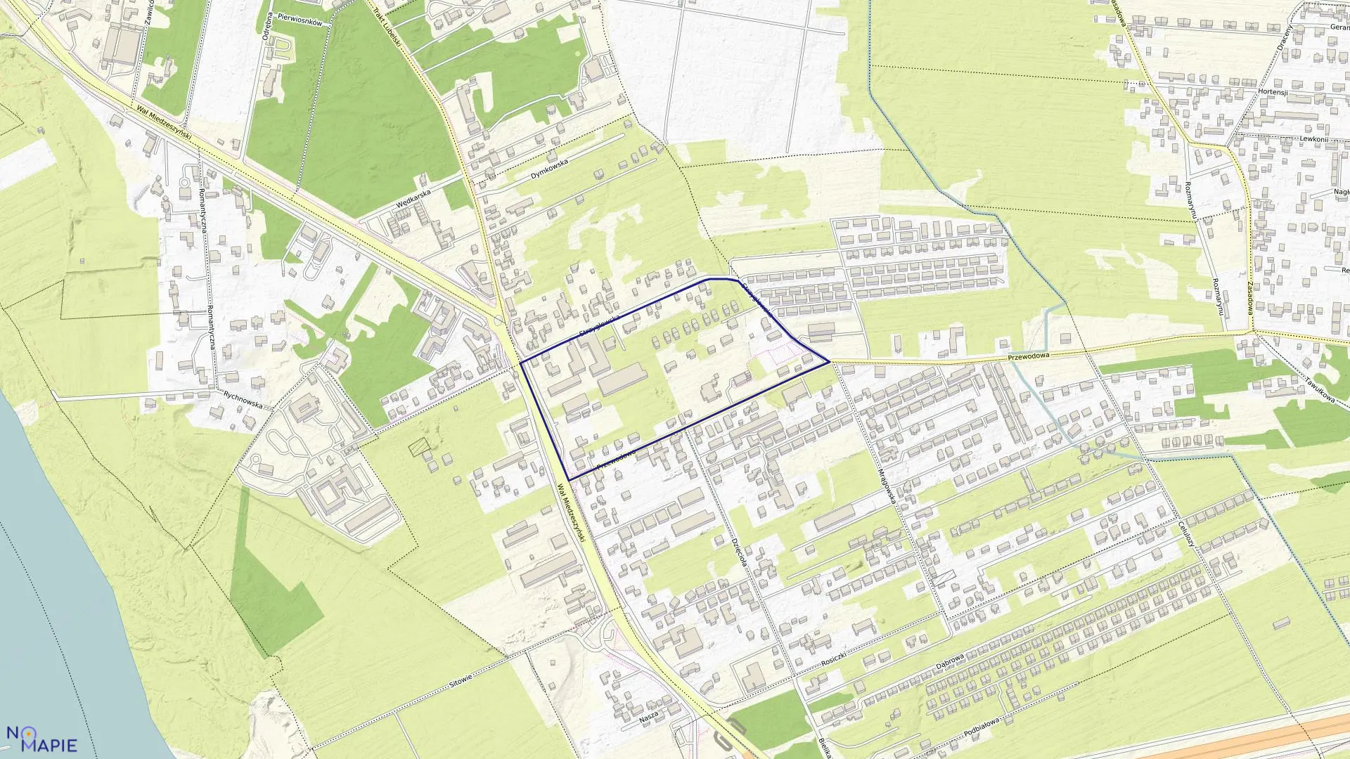 Mapa obrębu 3-14-14 w mieście Warszawa