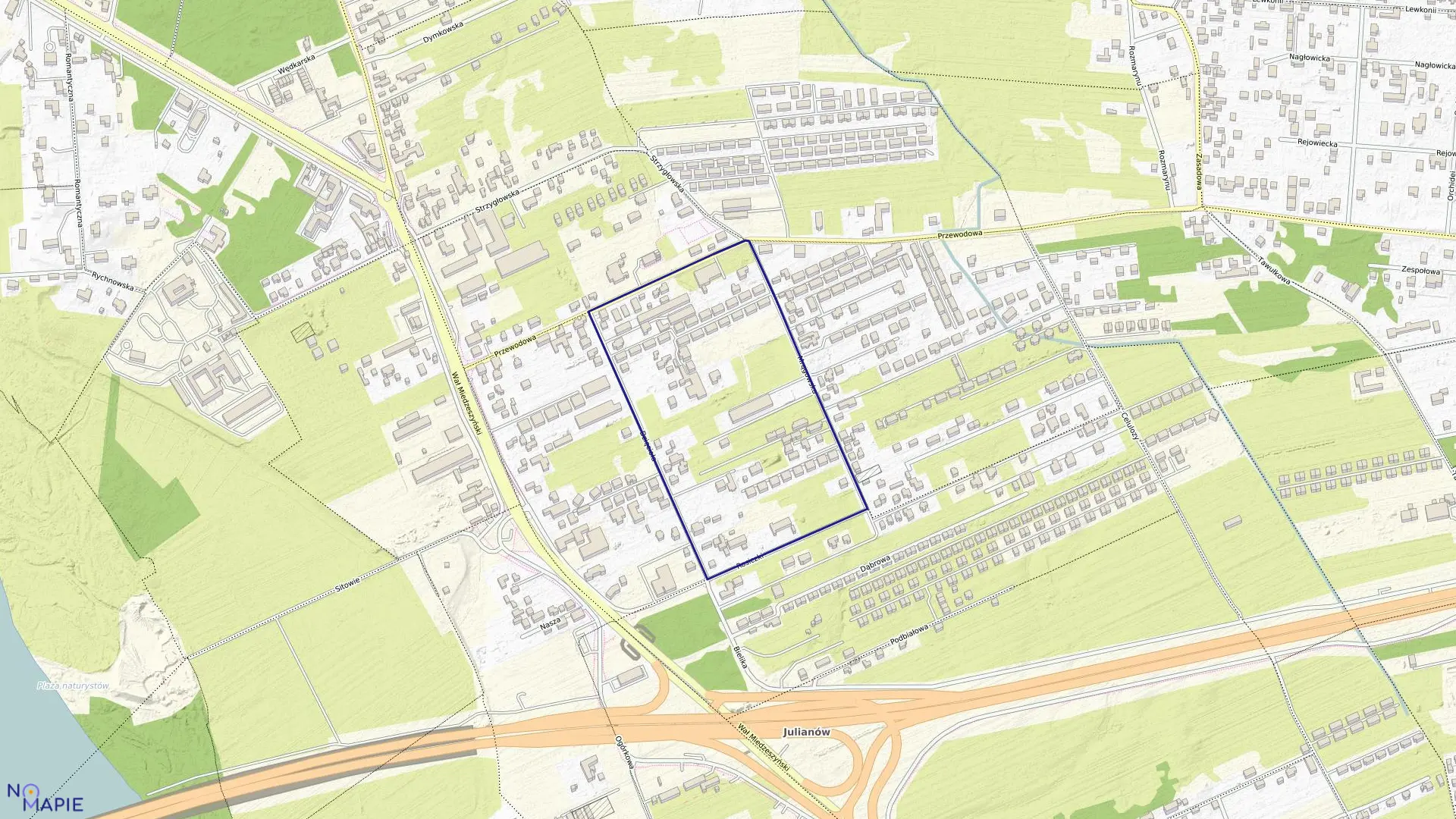 Mapa obrębu 3-14-16 w mieście Warszawa