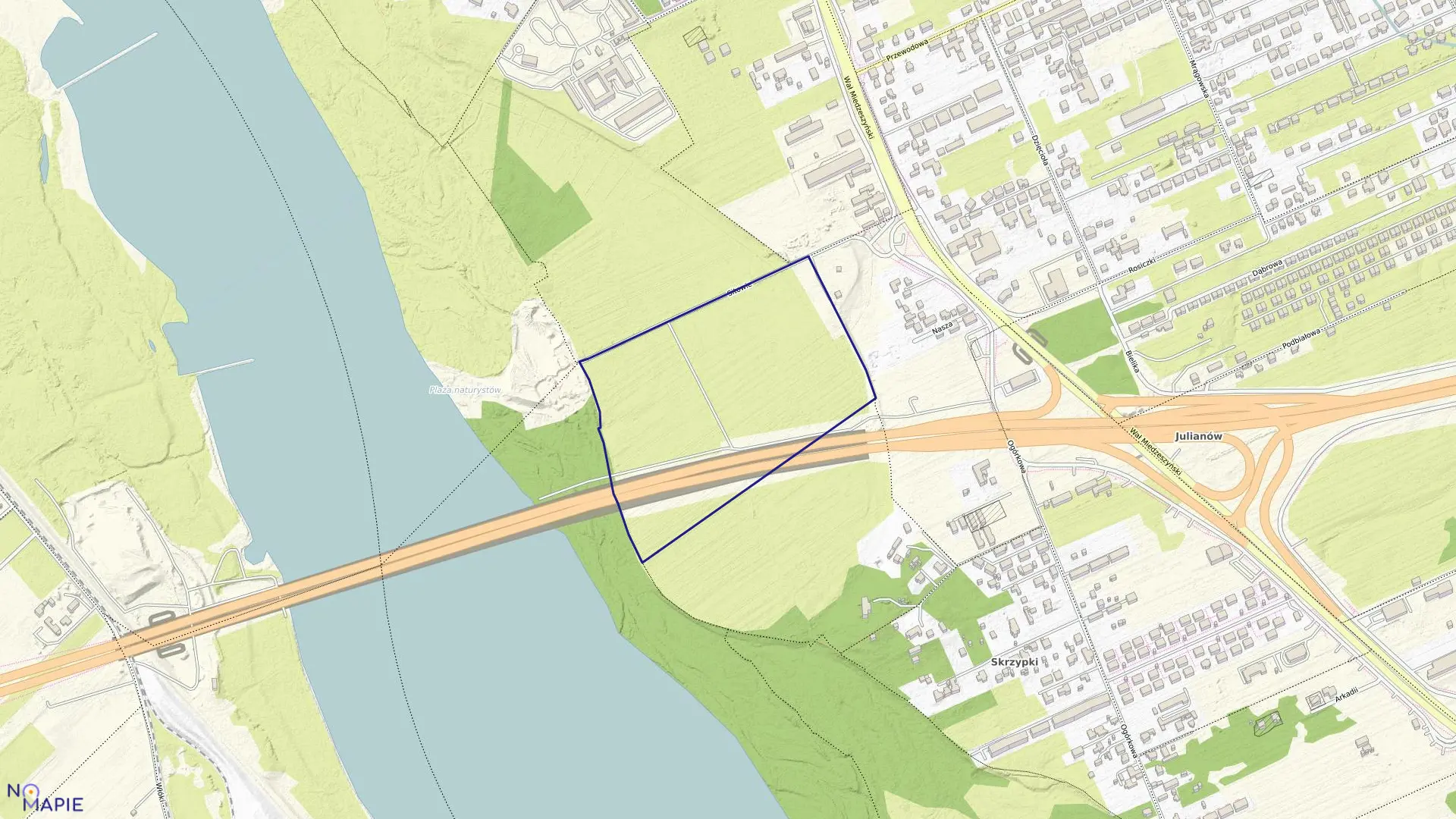 Mapa obrębu 3-14-21 w mieście Warszawa