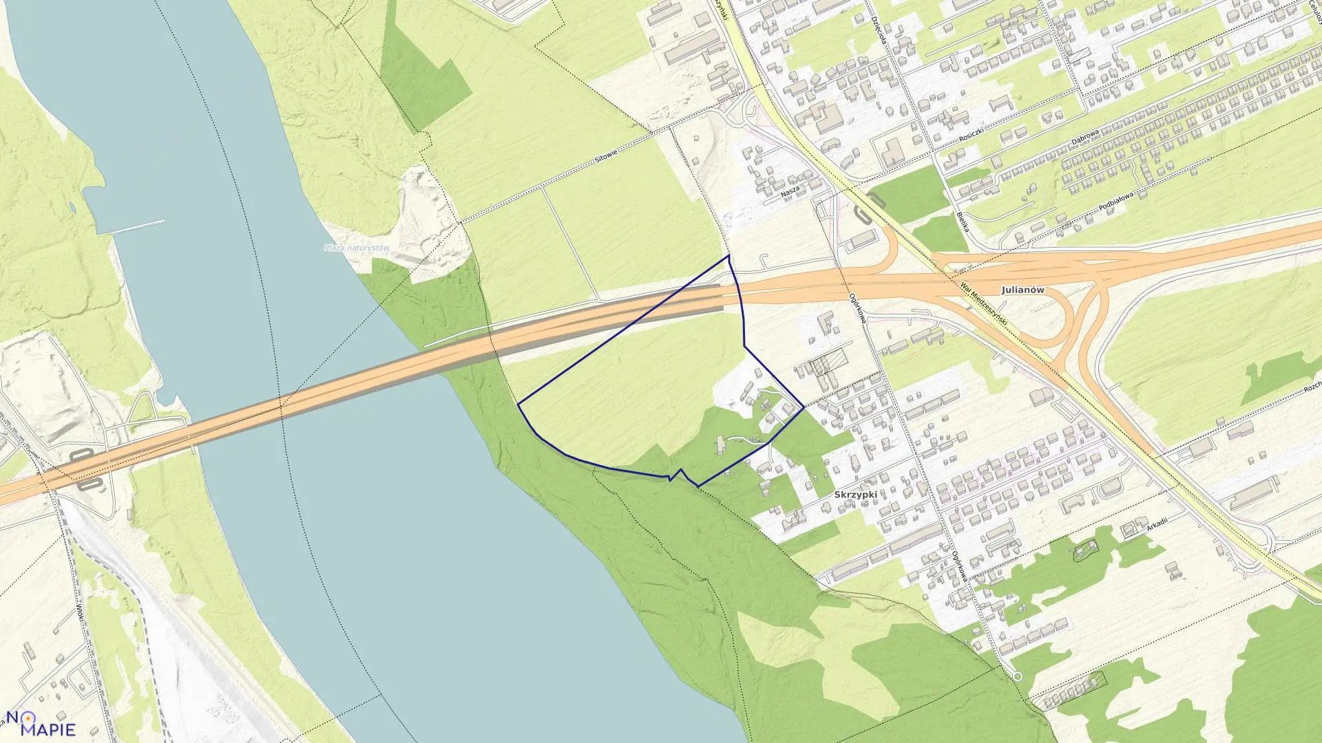 Mapa obrębu 3-14-22 w mieście Warszawa