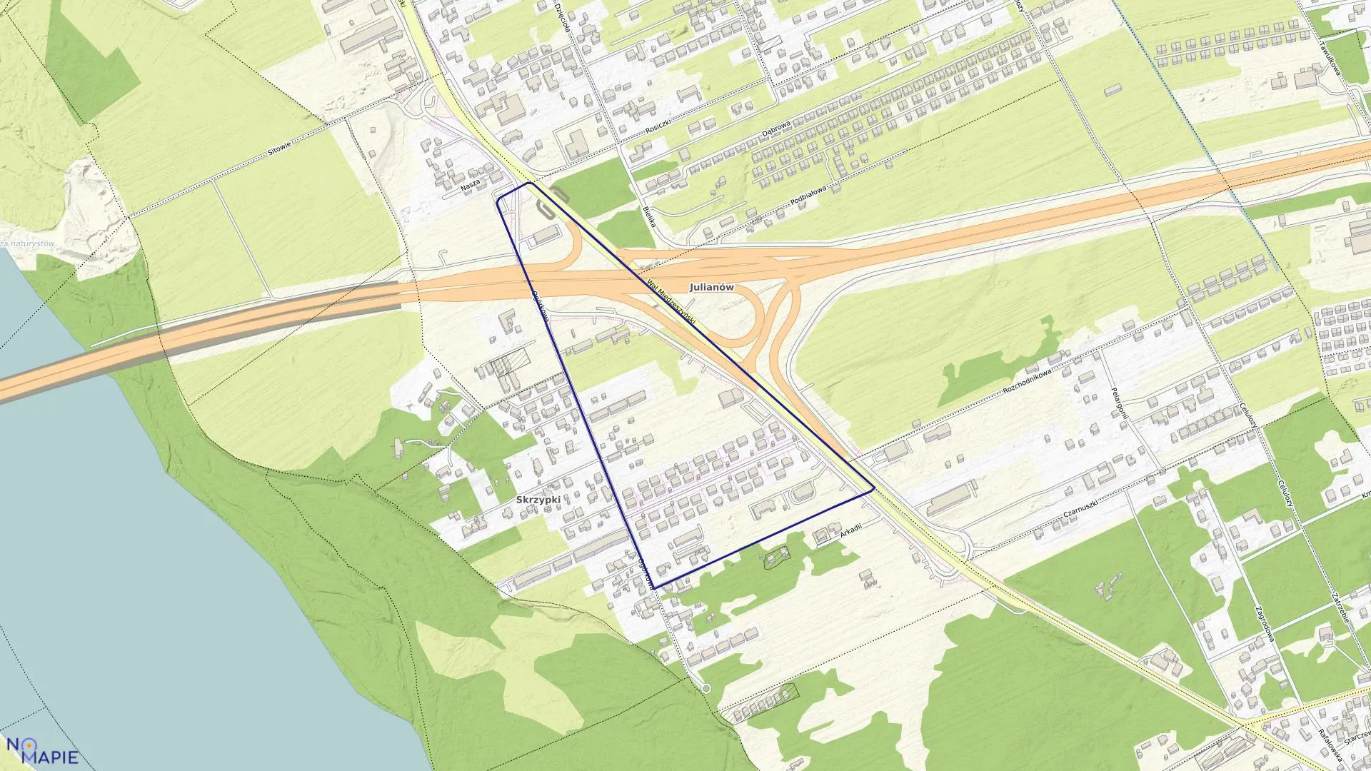 Mapa obrębu 3-14-26 w mieście Warszawa