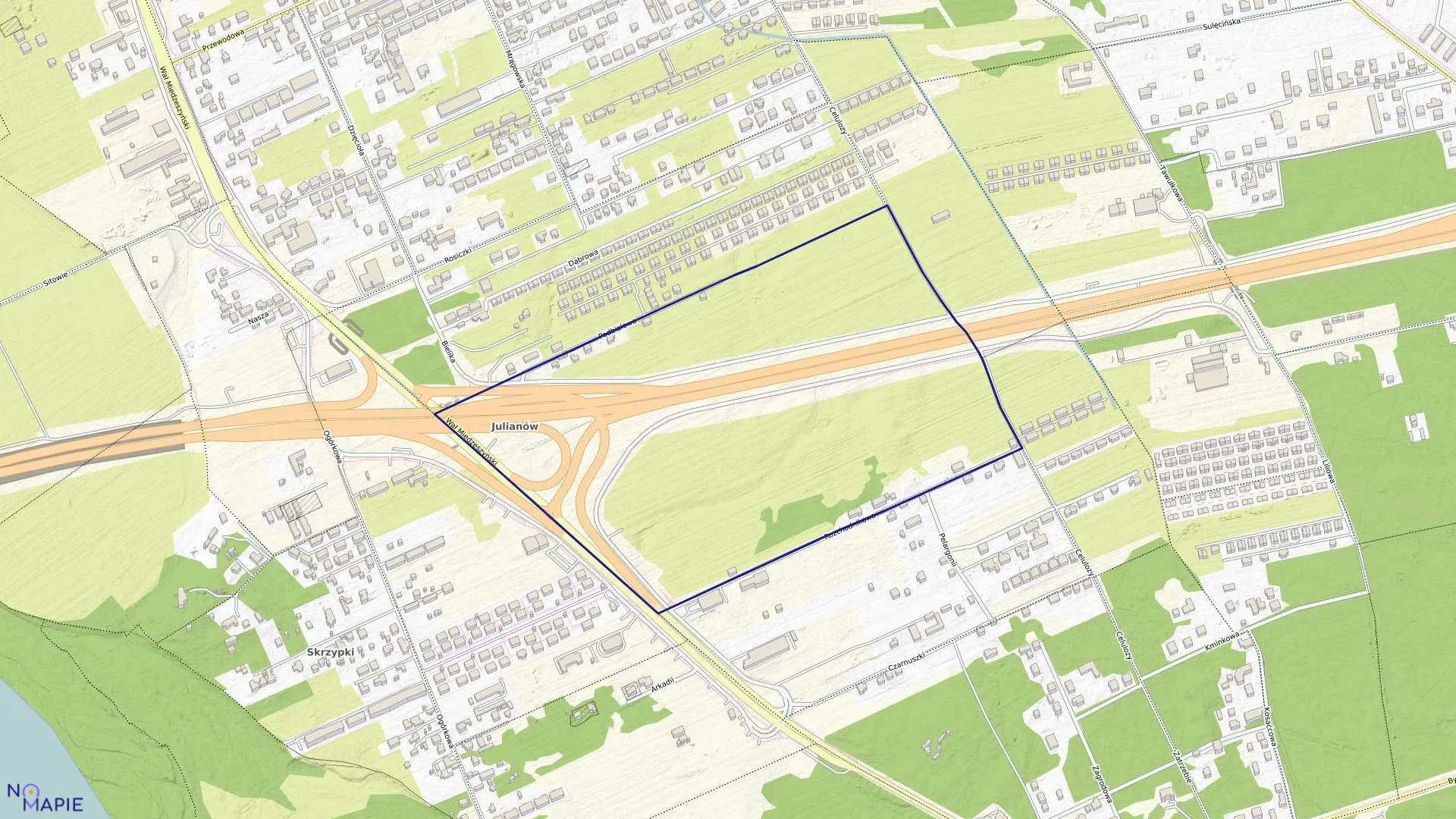 Mapa obrębu 3-14-29 w mieście Warszawa