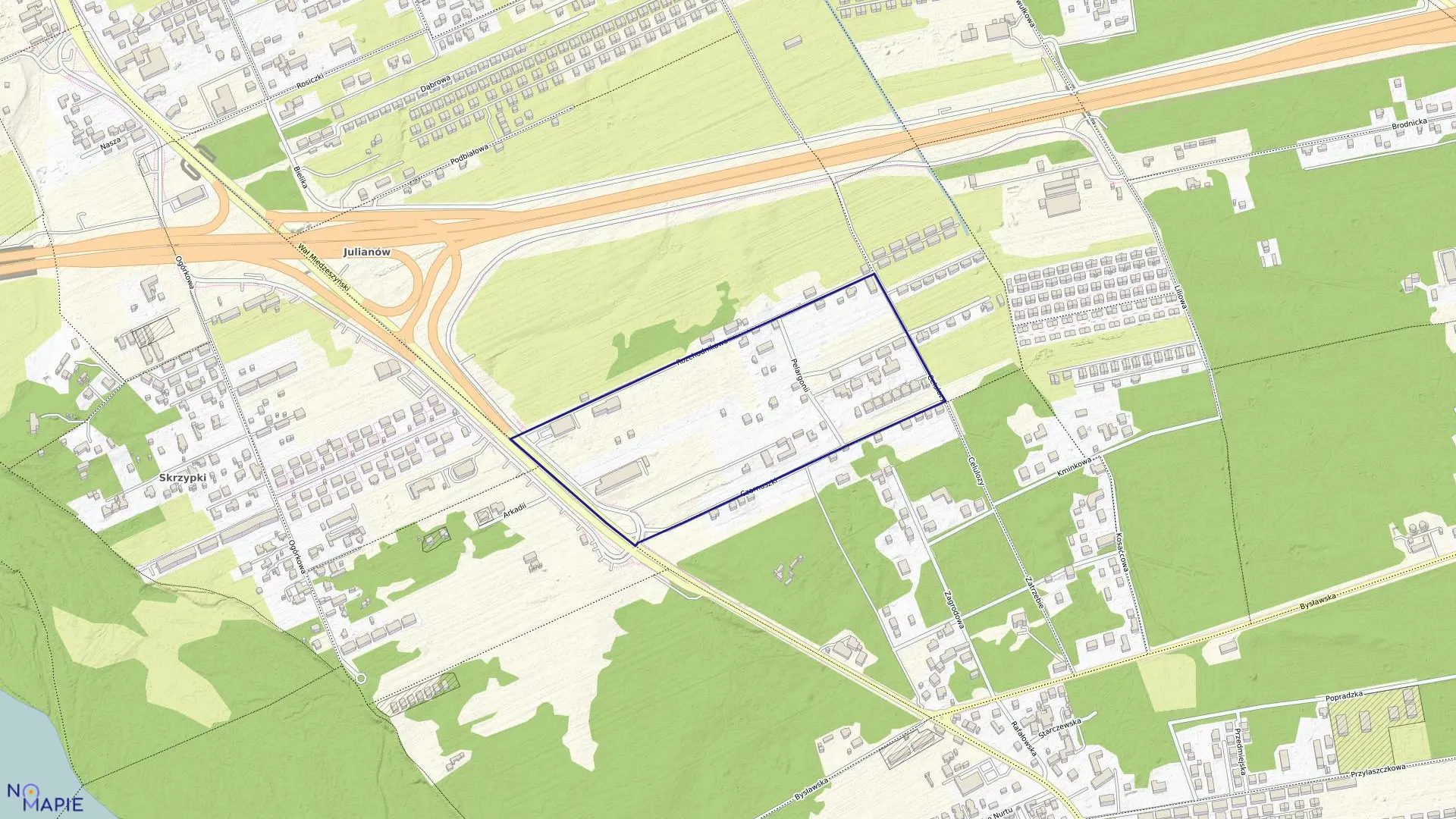 Mapa obrębu 3-14-32 w mieście Warszawa