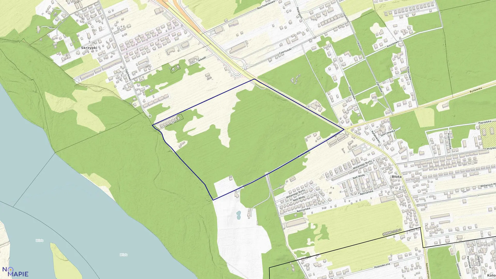 Mapa obrębu 3-14-35 w mieście Warszawa