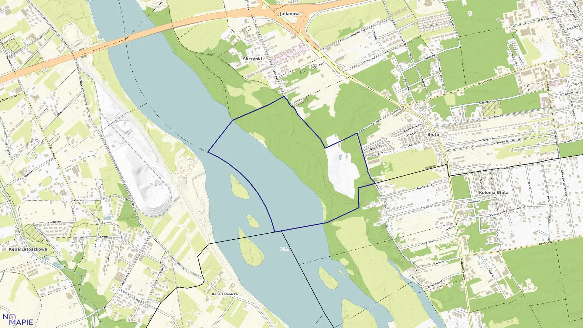 Mapa obrębu 3-14-36 w mieście Warszawa