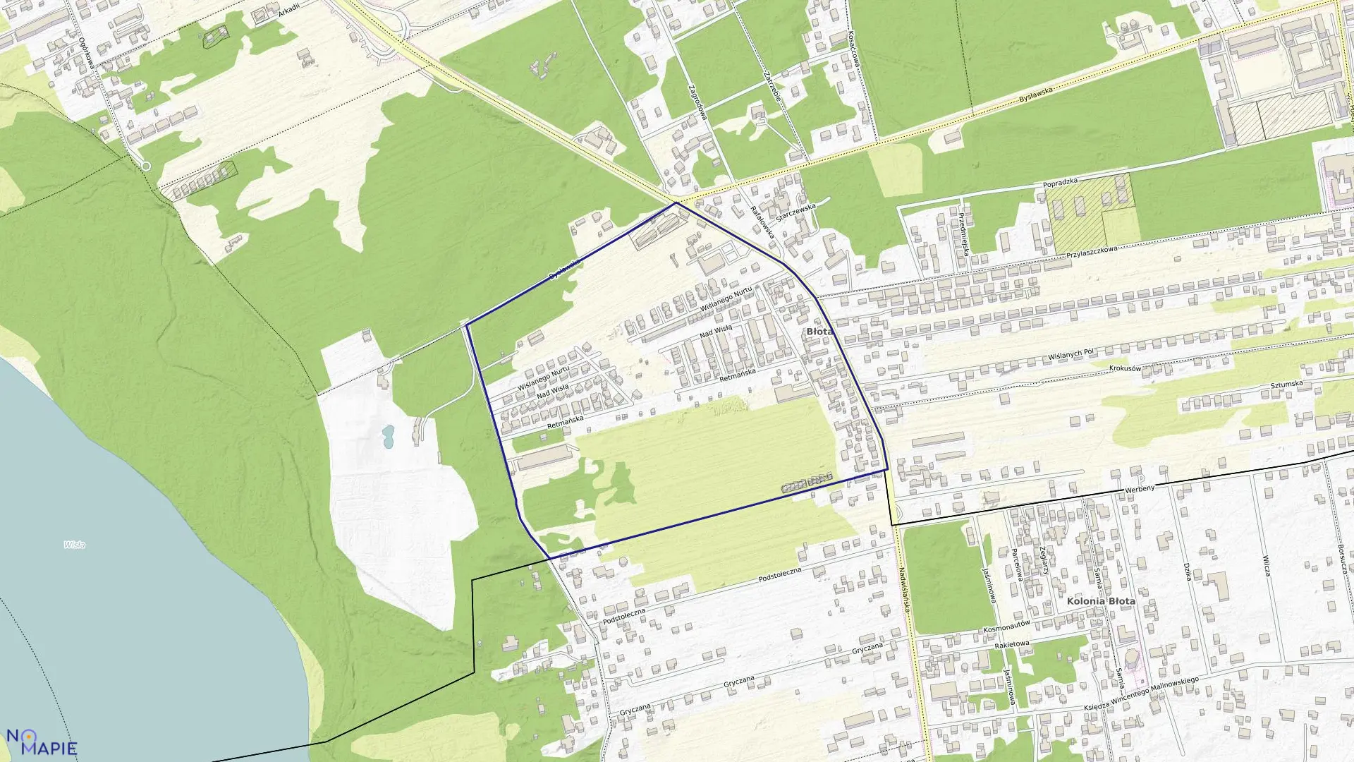 Mapa obrębu 3-14-37 w mieście Warszawa