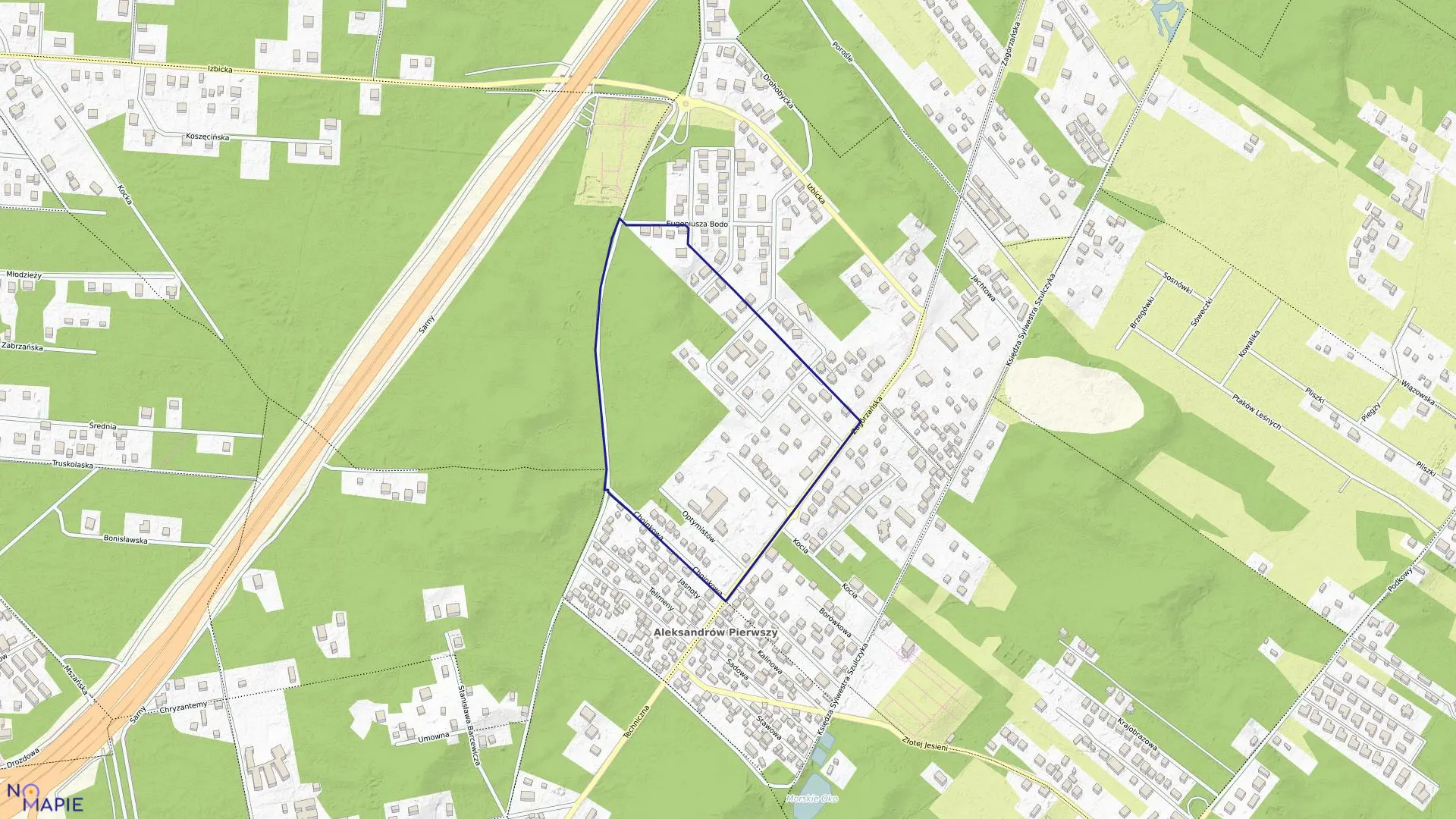 Mapa obrębu 3-15-06 w mieście Warszawa