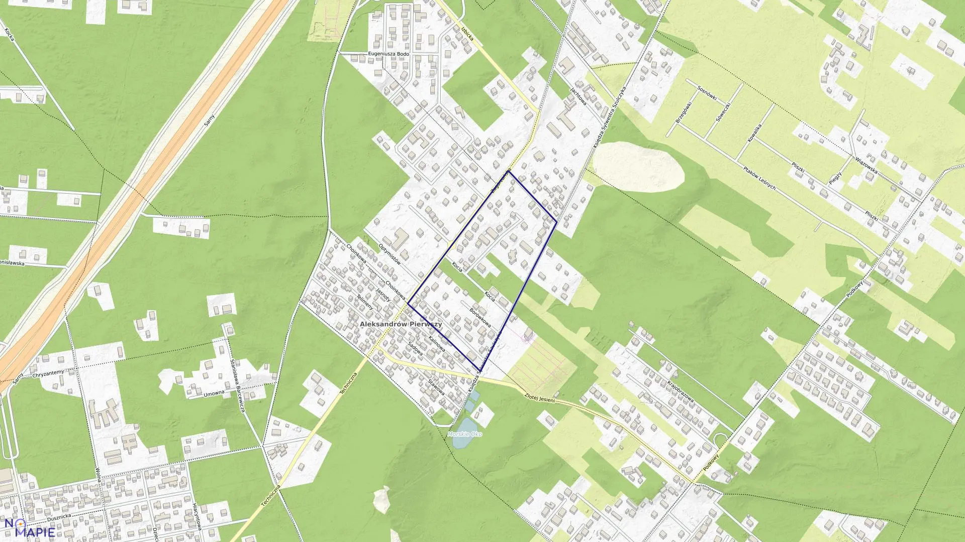 Mapa obrębu 3-15-07 w mieście Warszawa