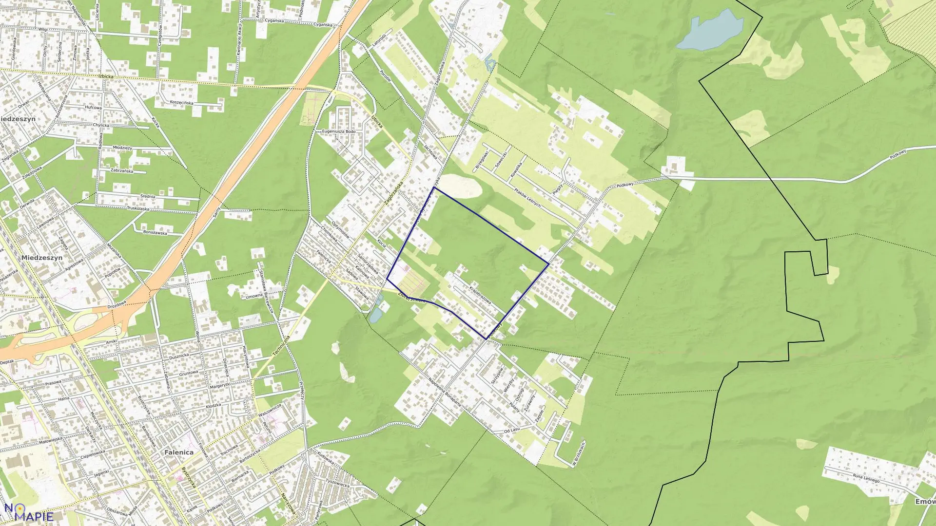 Mapa obrębu 3-15-12 w mieście Warszawa