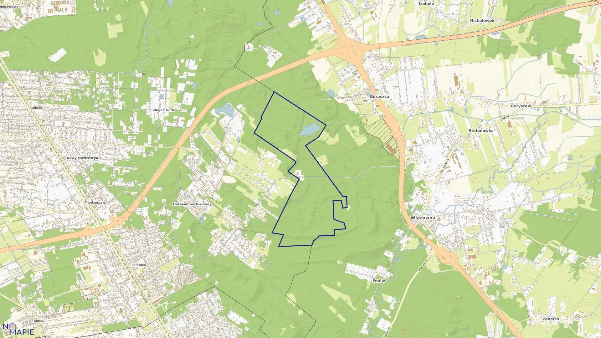 Mapa obrębu 3-15-16 w mieście Warszawa