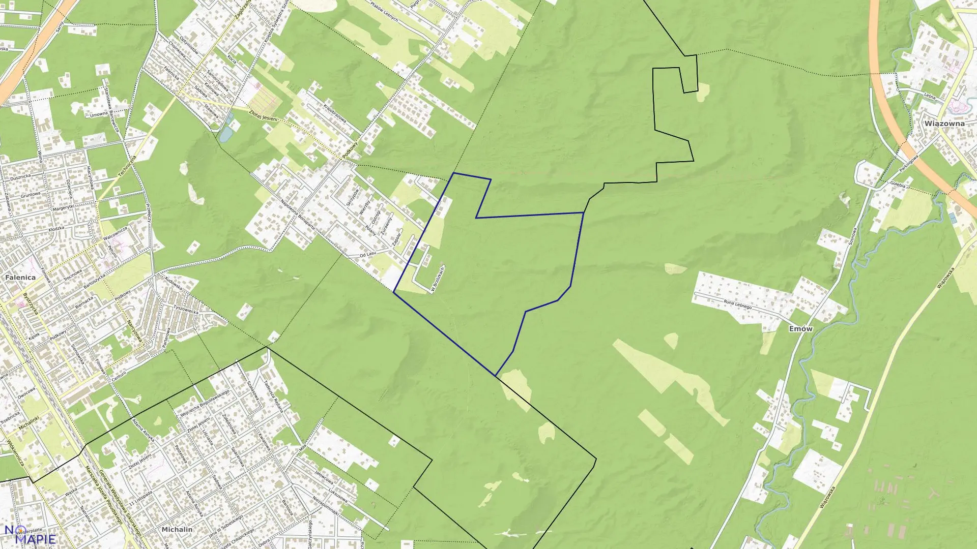 Mapa obrębu 3-15-17 w mieście Warszawa