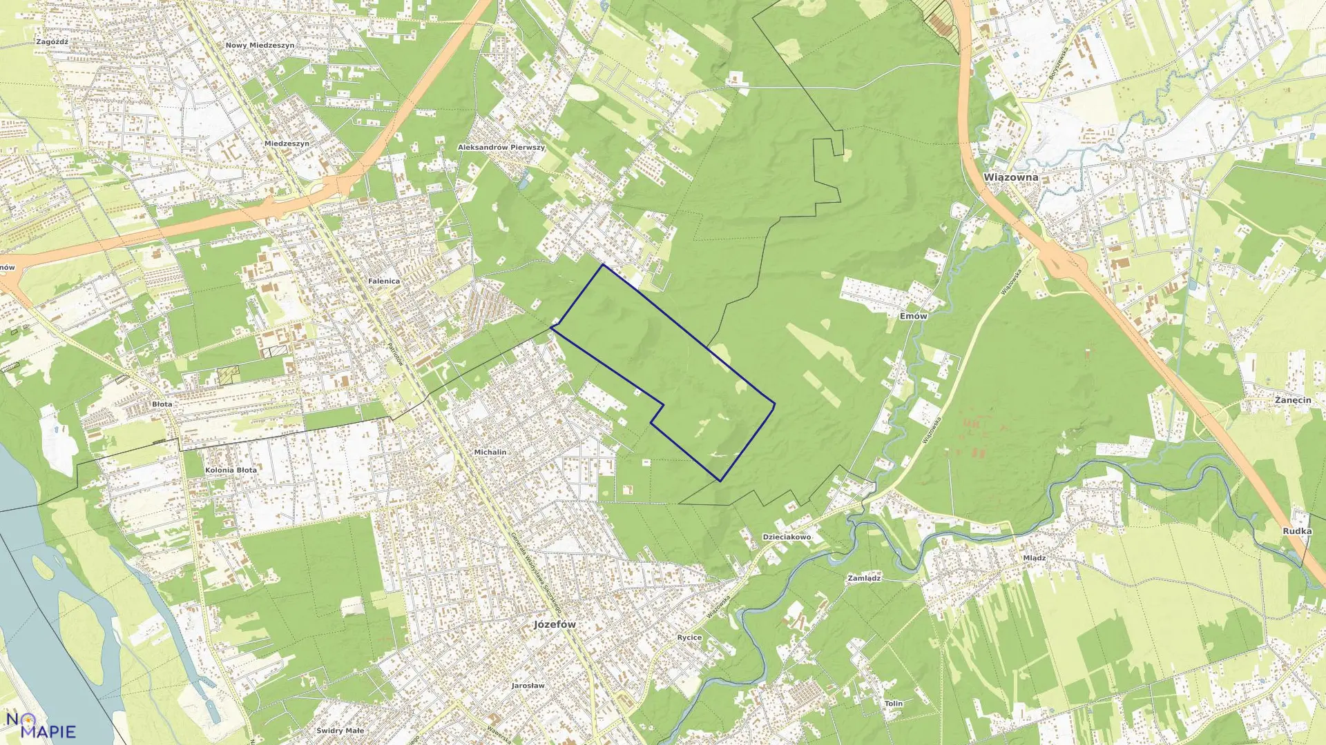 Mapa obrębu 3-15-18 w mieście Warszawa