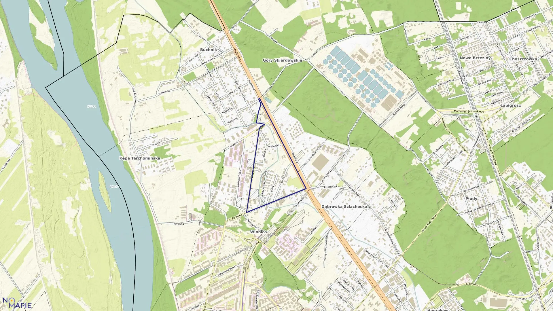 Mapa obrębu 4-01-04 w mieście Warszawa