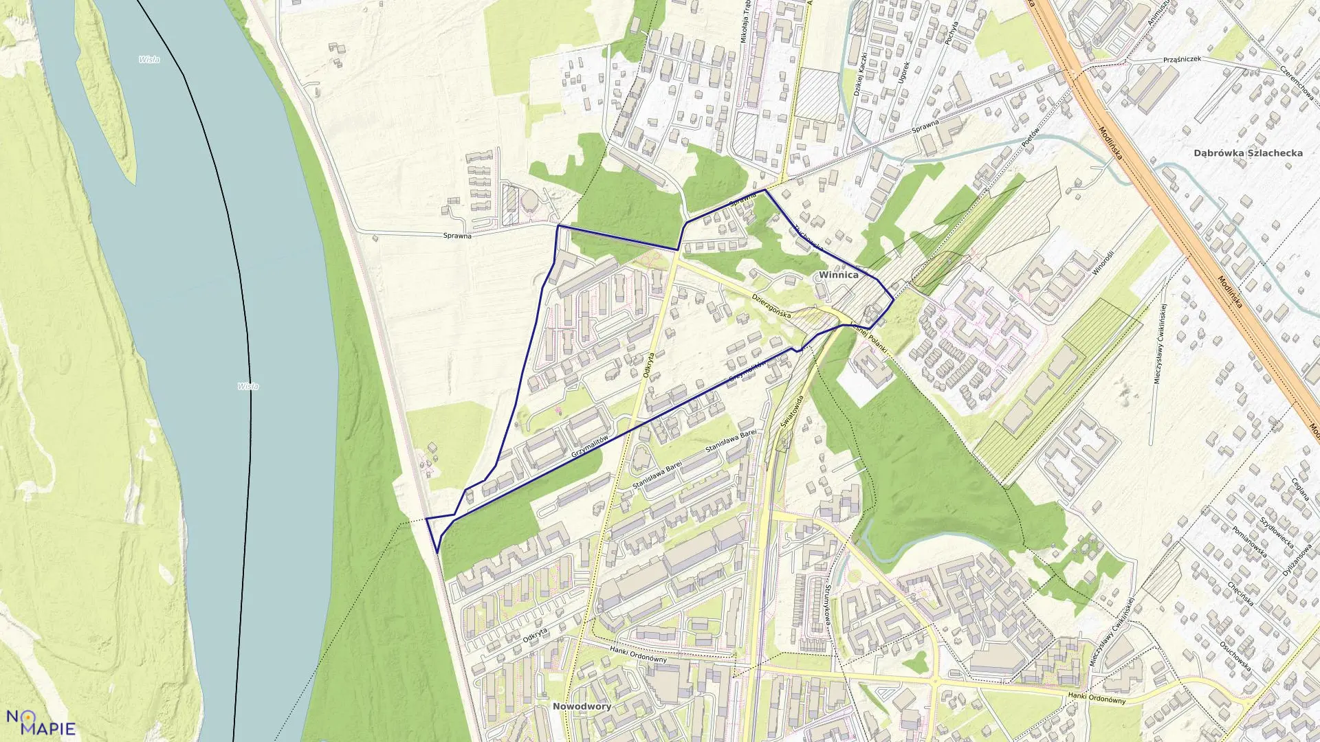 Mapa obrębu 4-01-07 w mieście Warszawa