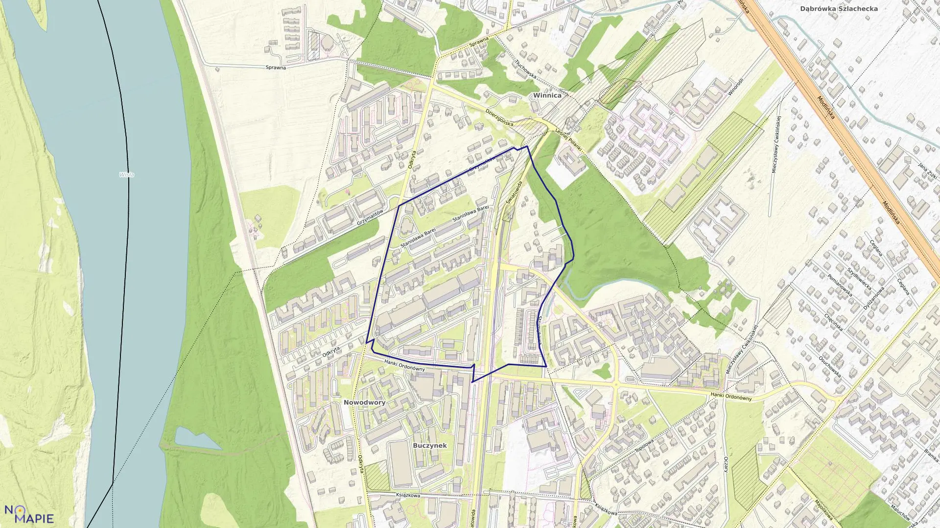 Mapa obrębu 4-01-13 w mieście Warszawa