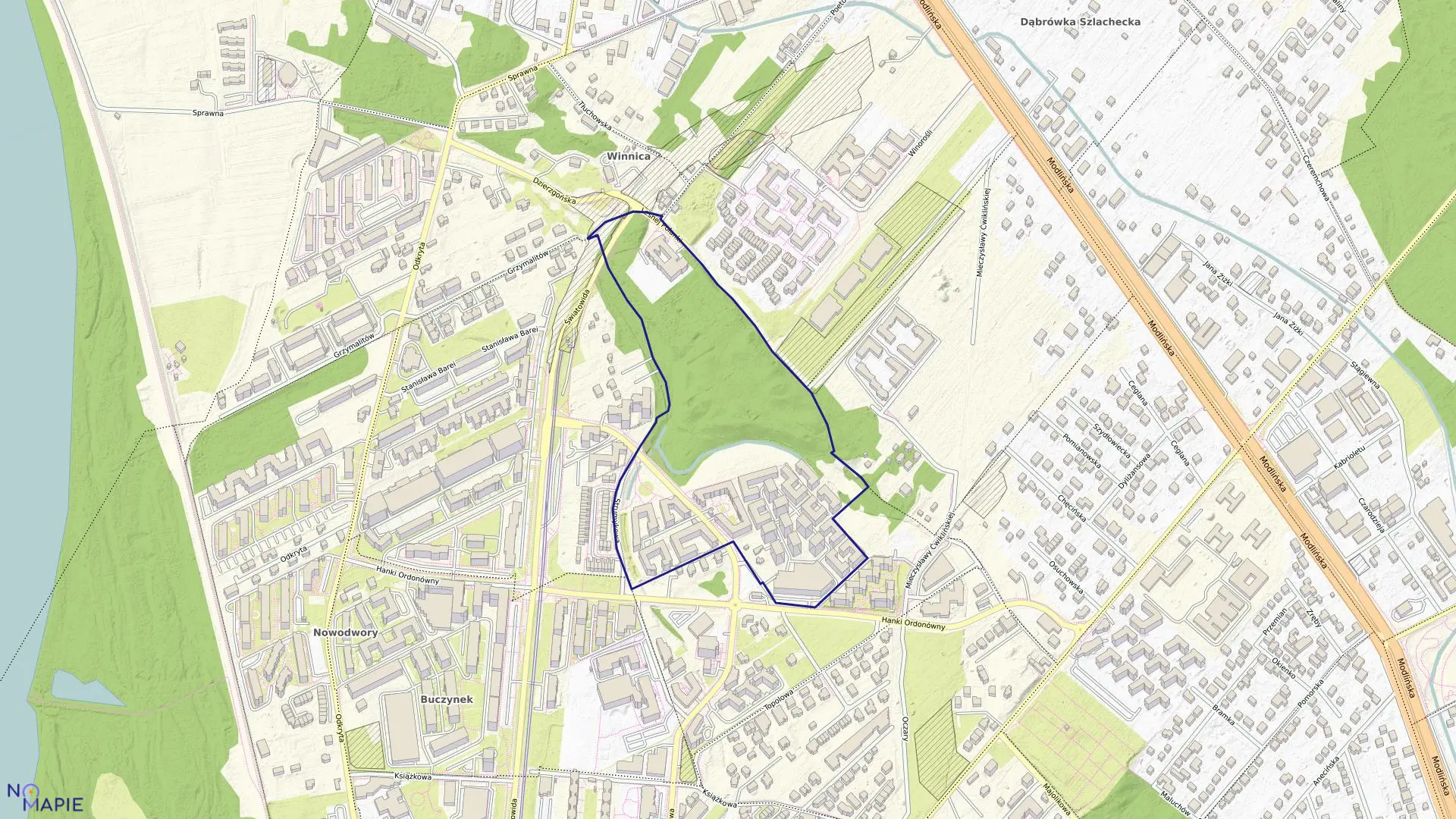 Mapa obrębu 4-01-14 w mieście Warszawa