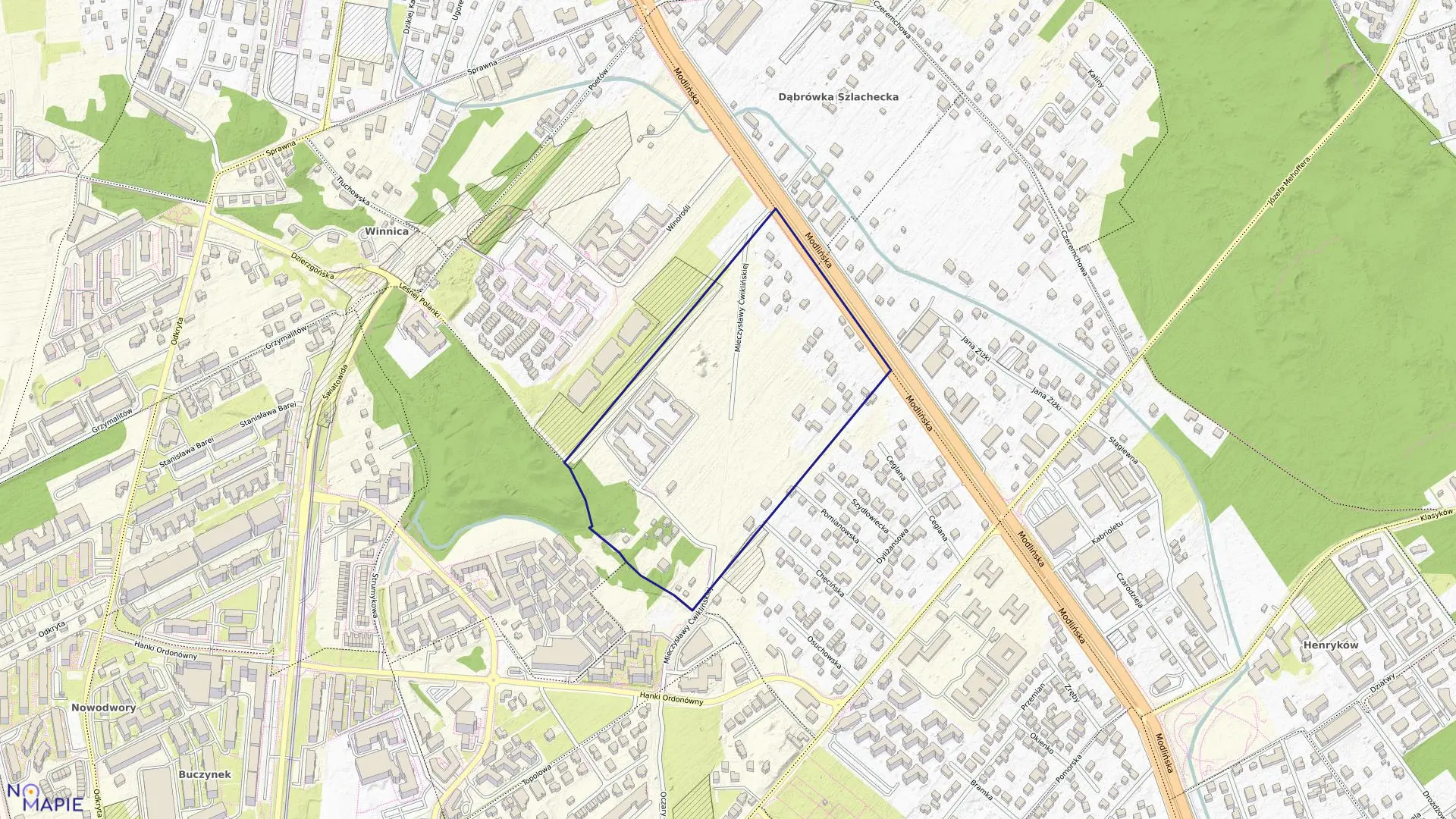 Mapa obrębu 4-01-15 w mieście Warszawa