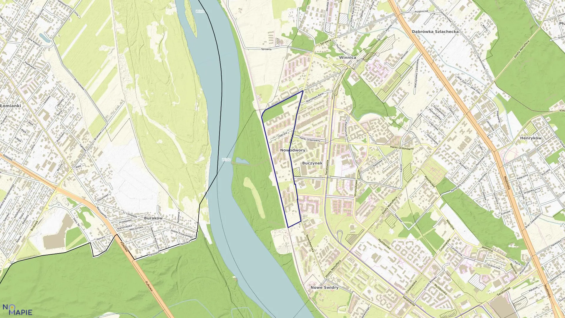 Mapa obrębu 4-01-18 w mieście Warszawa