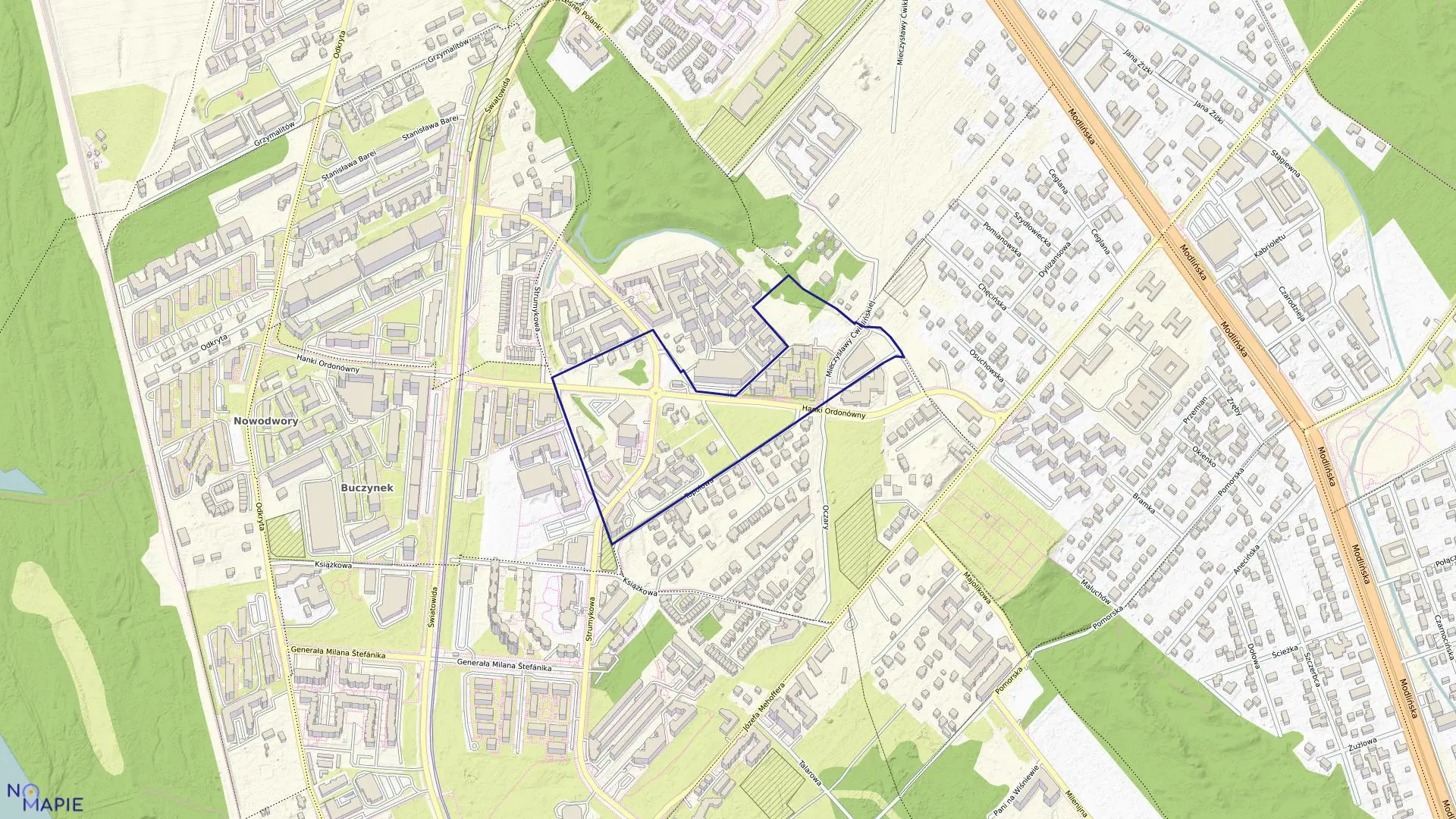 Mapa obrębu 4-01-20 w mieście Warszawa