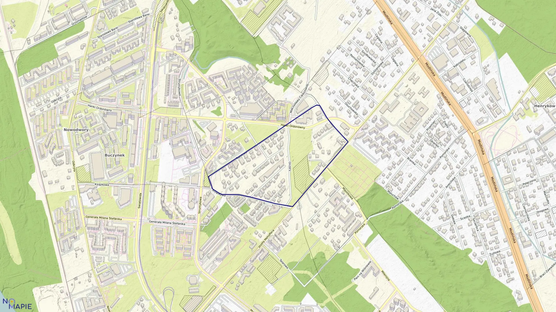 Mapa obrębu 4-01-21 w mieście Warszawa