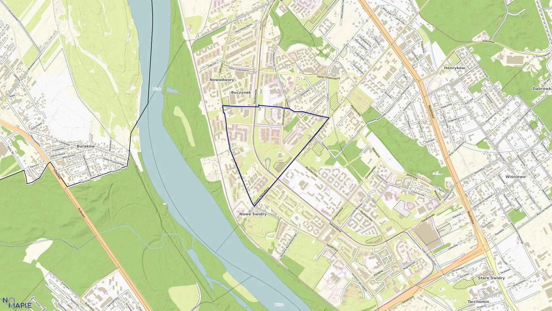 Mapa obrębu 4-01-22 w mieście Warszawa