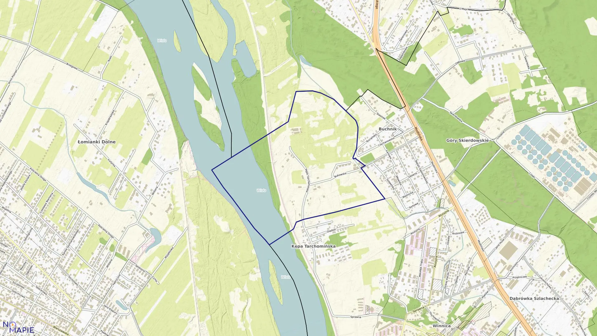 Mapa obrębu 4-01-24 w mieście Warszawa