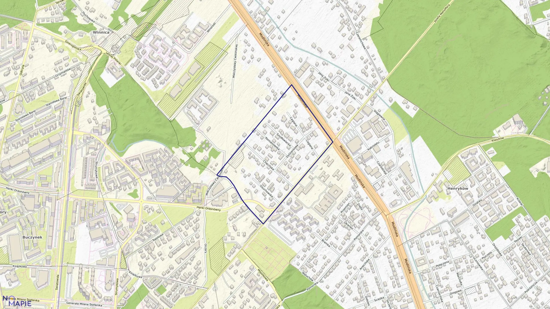 Mapa obrębu 4-01-28 w mieście Warszawa