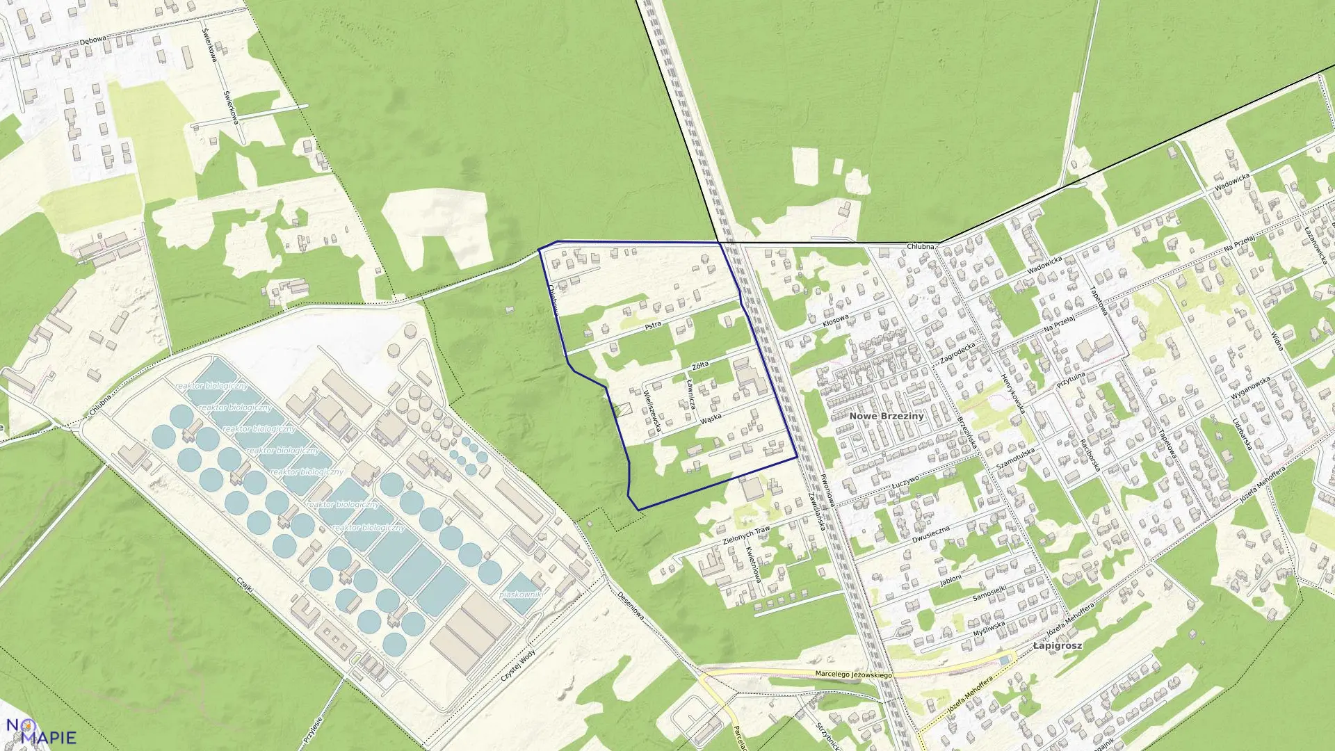 Mapa obrębu 4-02-07 w mieście Warszawa