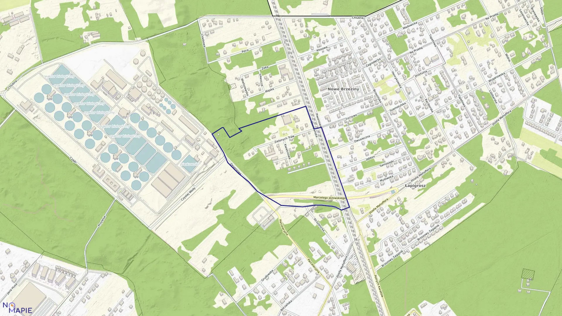 Mapa obrębu 4-02-12 w mieście Warszawa