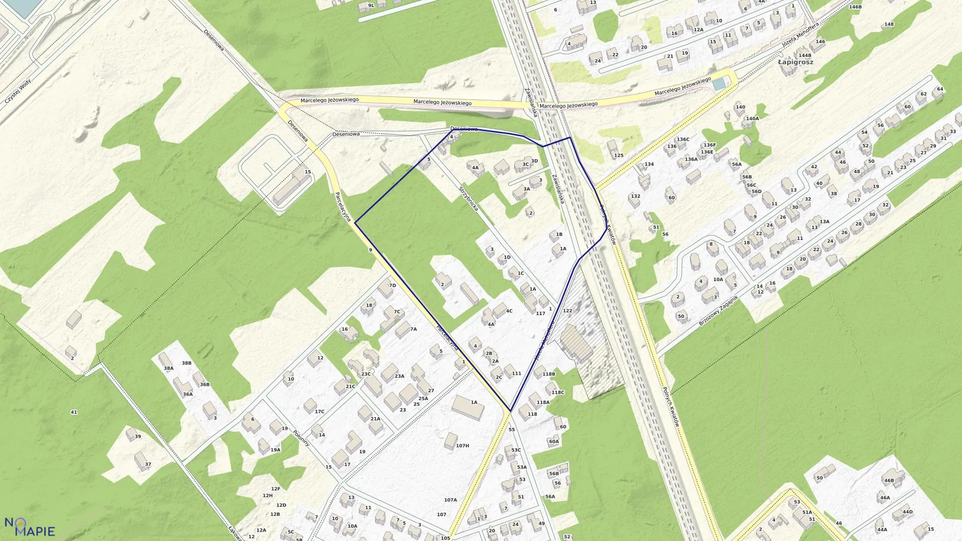 Mapa obrębu 4-02-17 w mieście Warszawa